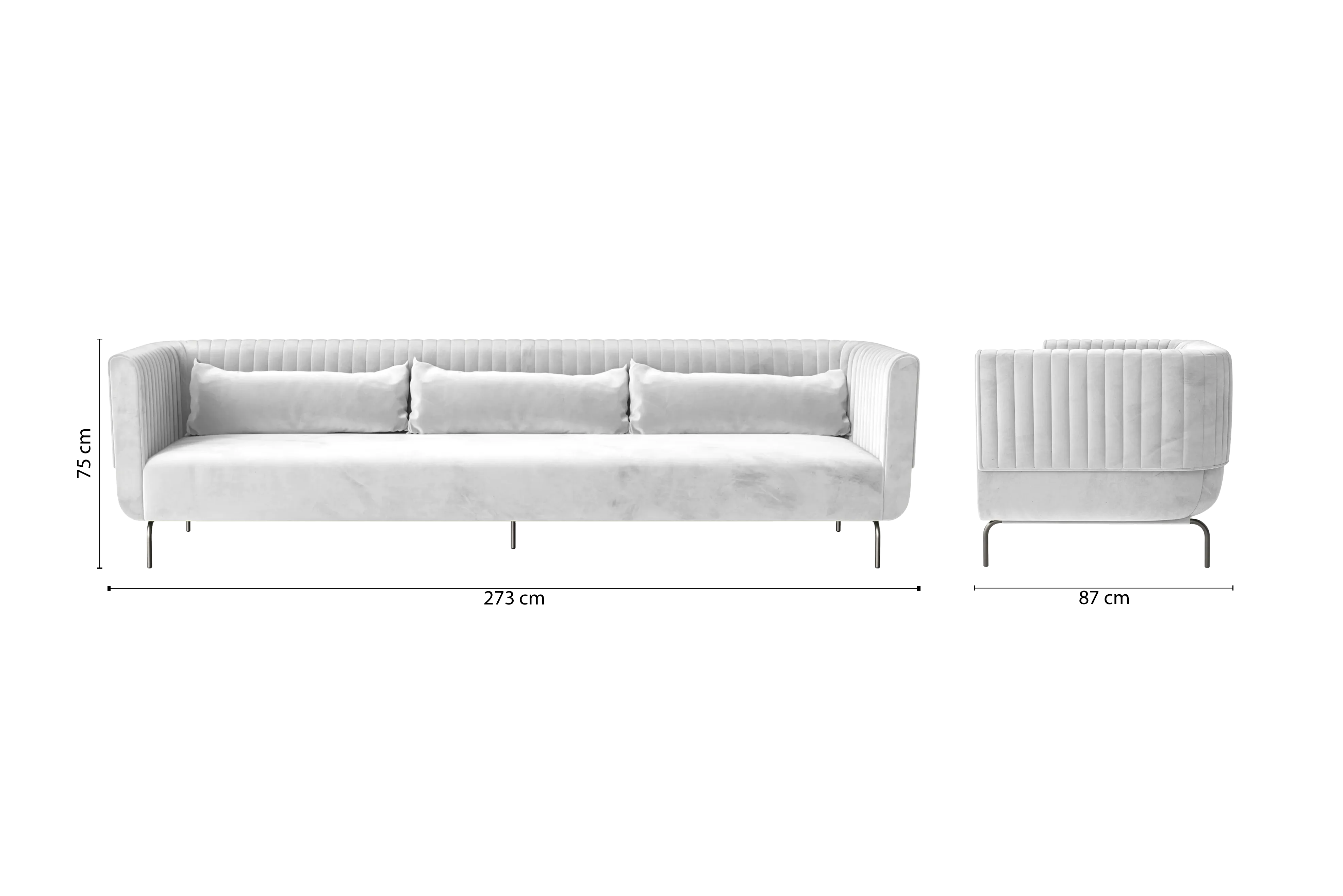 Jackson 4 Seater Sofa White Velvet
