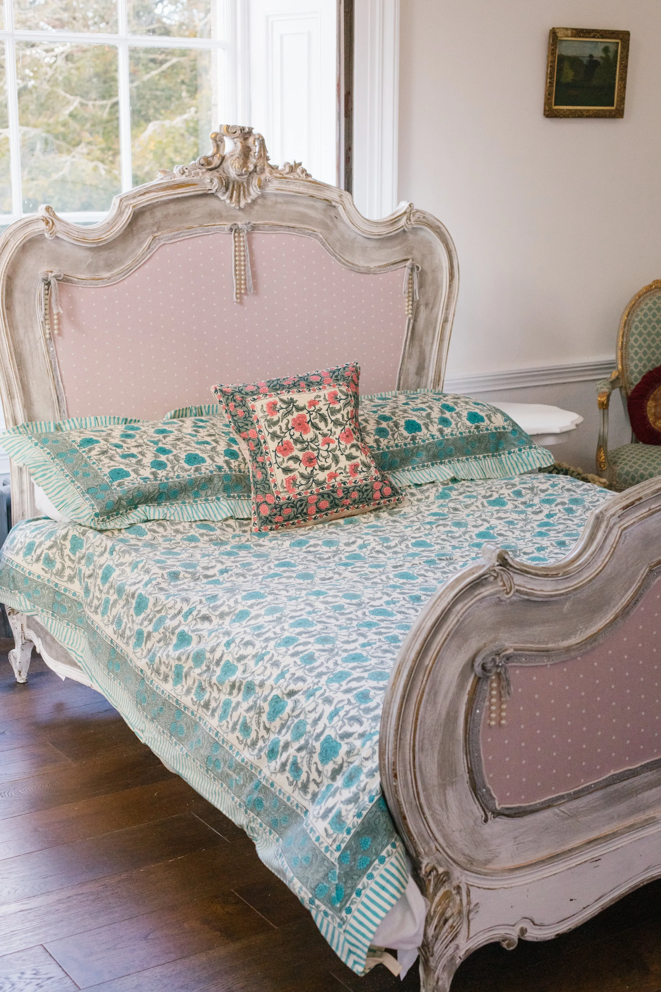 Jasmine Duvet Set in Vintage Blue - Kingsize