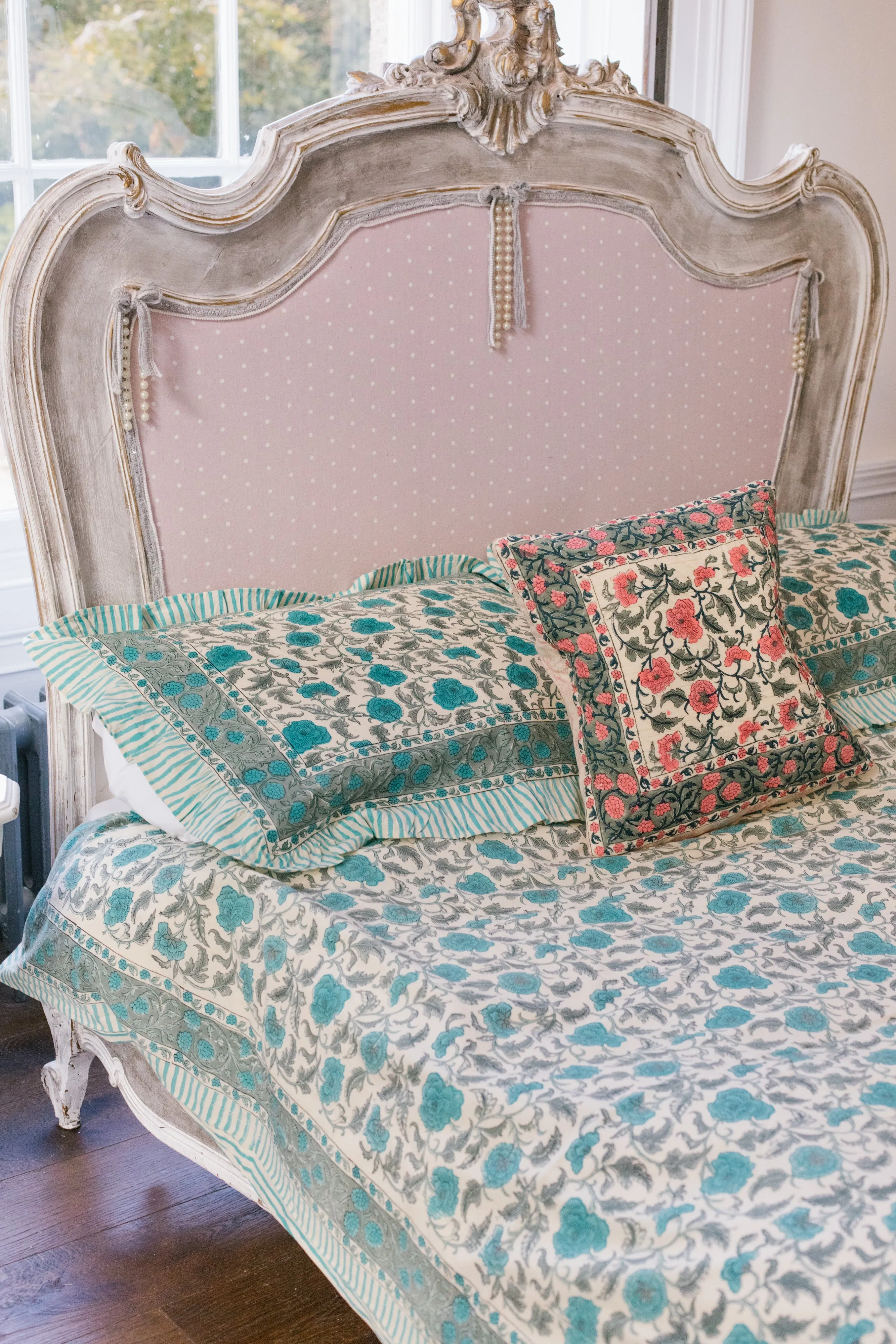 Jasmine Duvet Set in Vintage Blue - Kingsize