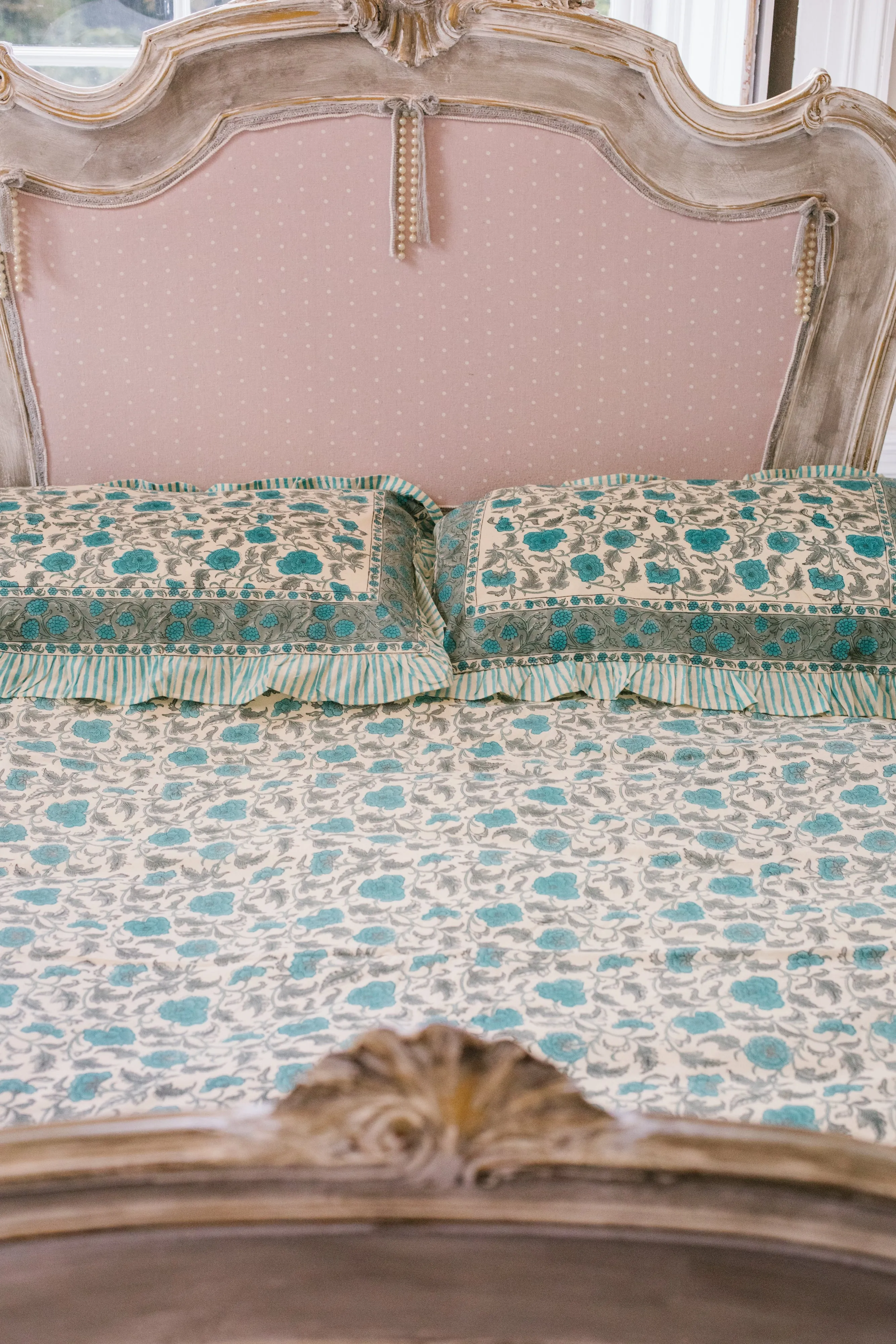 Jasmine Duvet Set in Vintage Blue - Kingsize