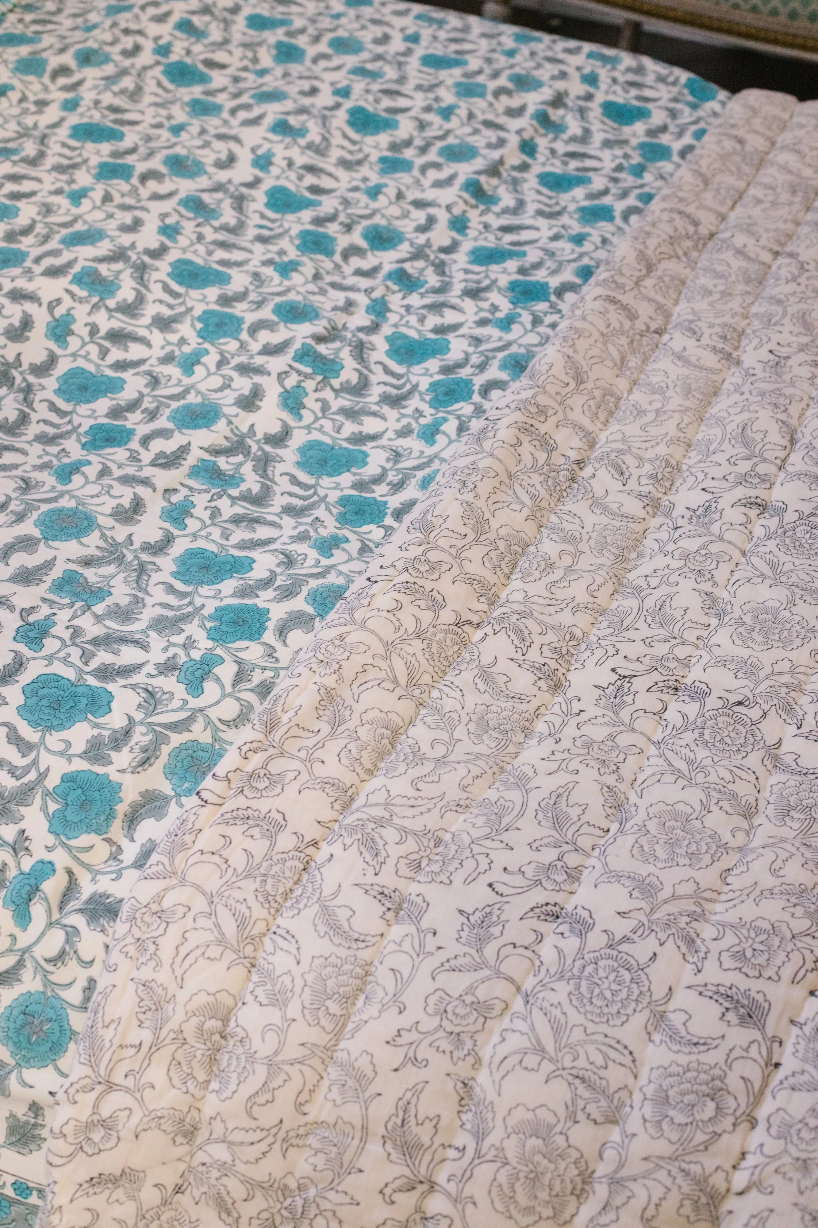 Jasmine Quilt in Vintage Blue - Single