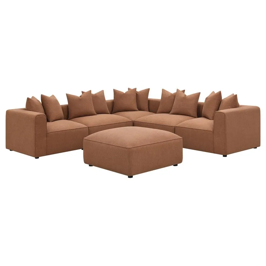 Jennifer Upholstered Tight Back Armless Chair Terracotta