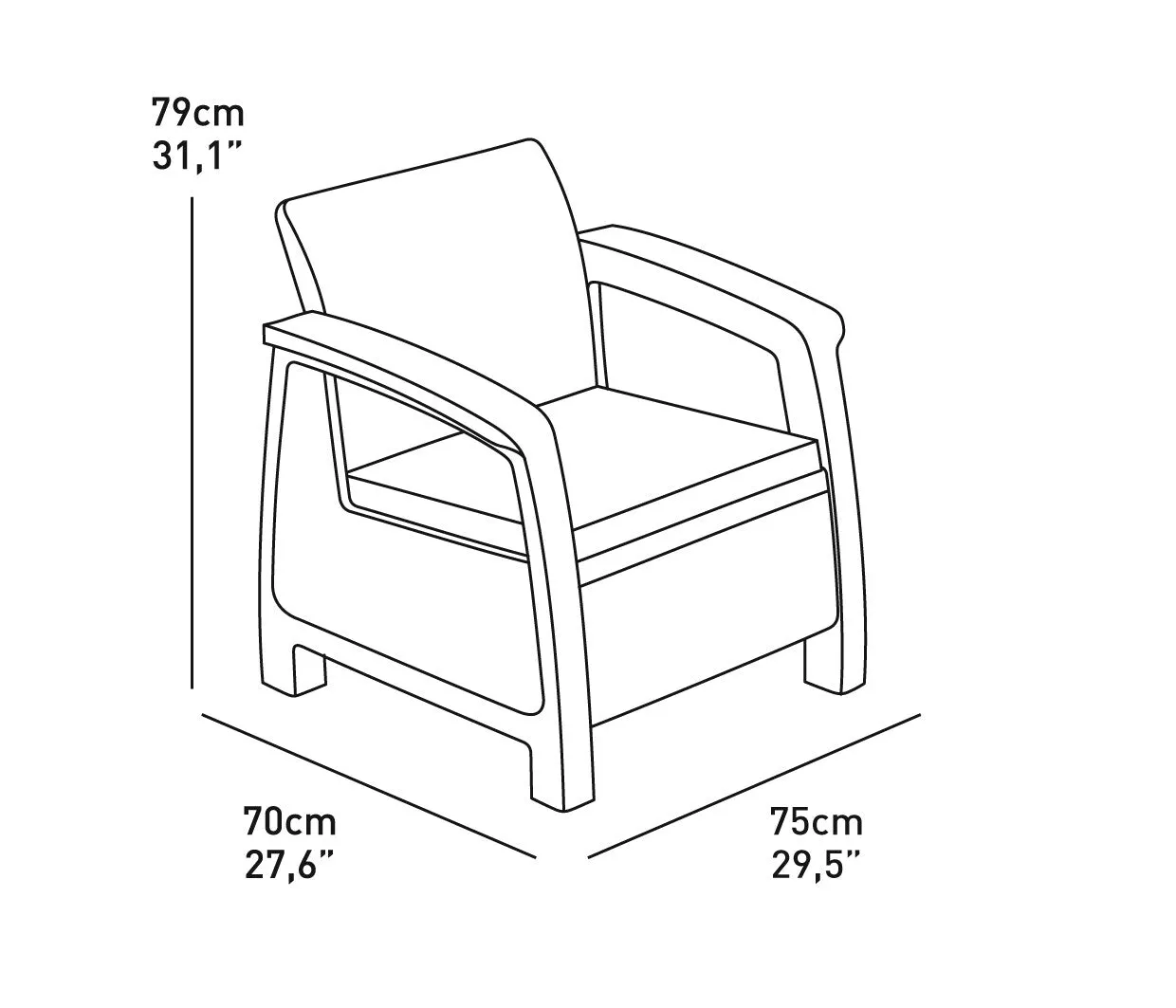 Keter Corfu 4 Seater Lounge Set