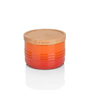 Le Creuset Stoneware Small Storage Jar with Wooden Lid Volcanic (DISC)