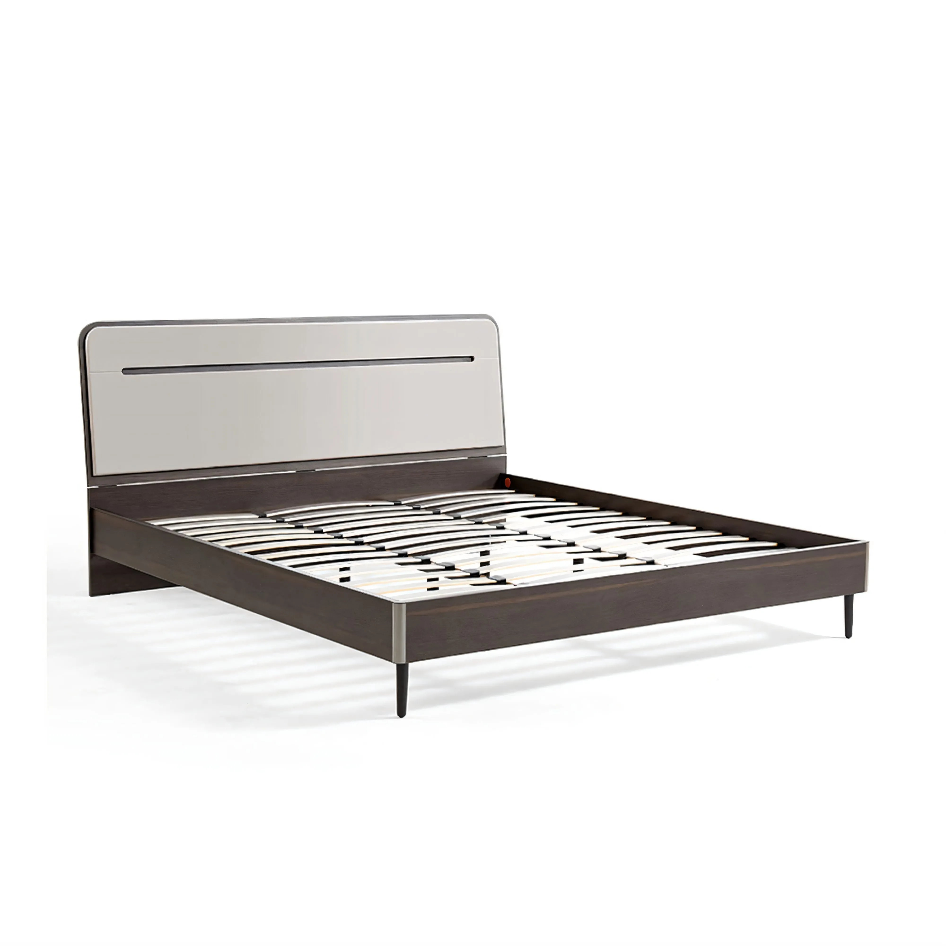 Lennox Elegant Queen Bed in Dark Chocolate and Grey Color