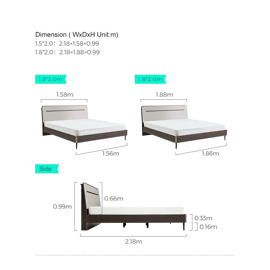 Lennox Elegant Queen Bed in Dark Chocolate and Grey Color