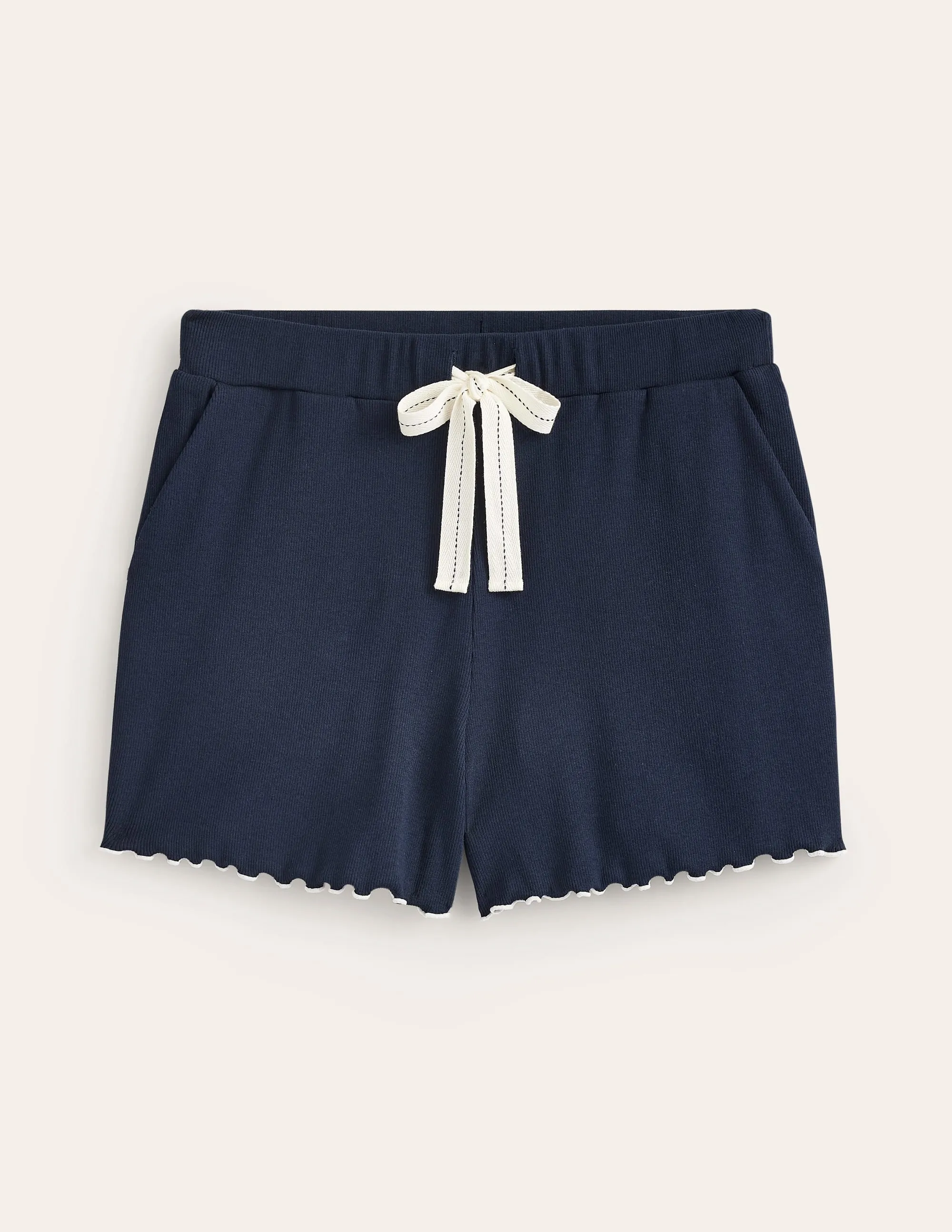 Lettuce Hem PJ Shorts-Navy