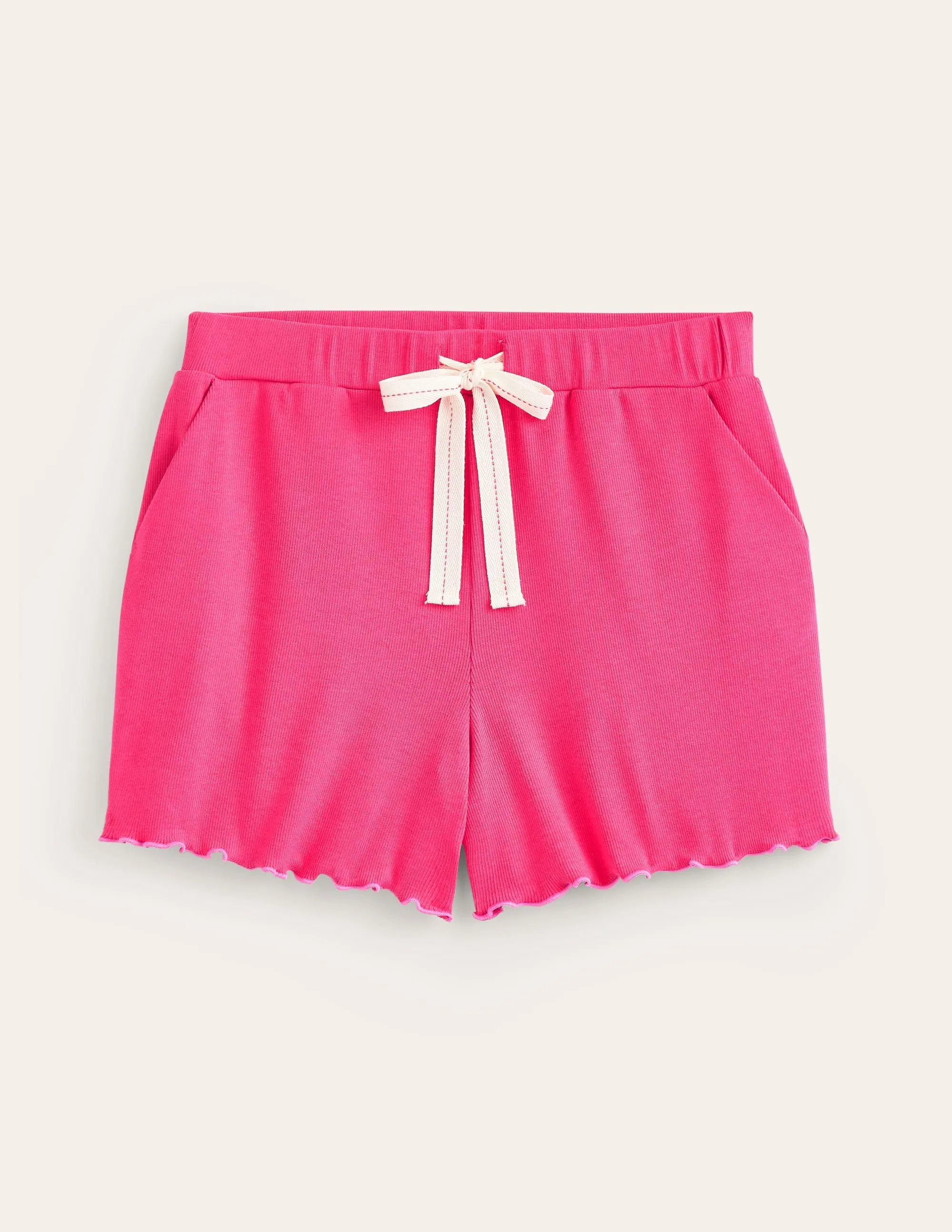 Lettuce Hem PJ Shorts-Rethink Pink
