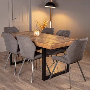Lincoln Fixed Table And 6 Grey Toronto Chairs