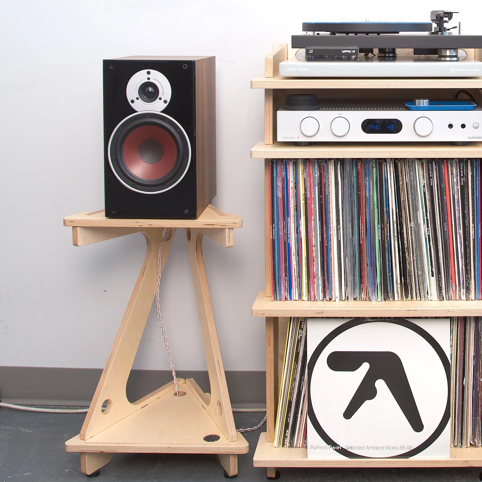 Line Phono Turntable Stand   Vinyl Record Storage, Made In The USA