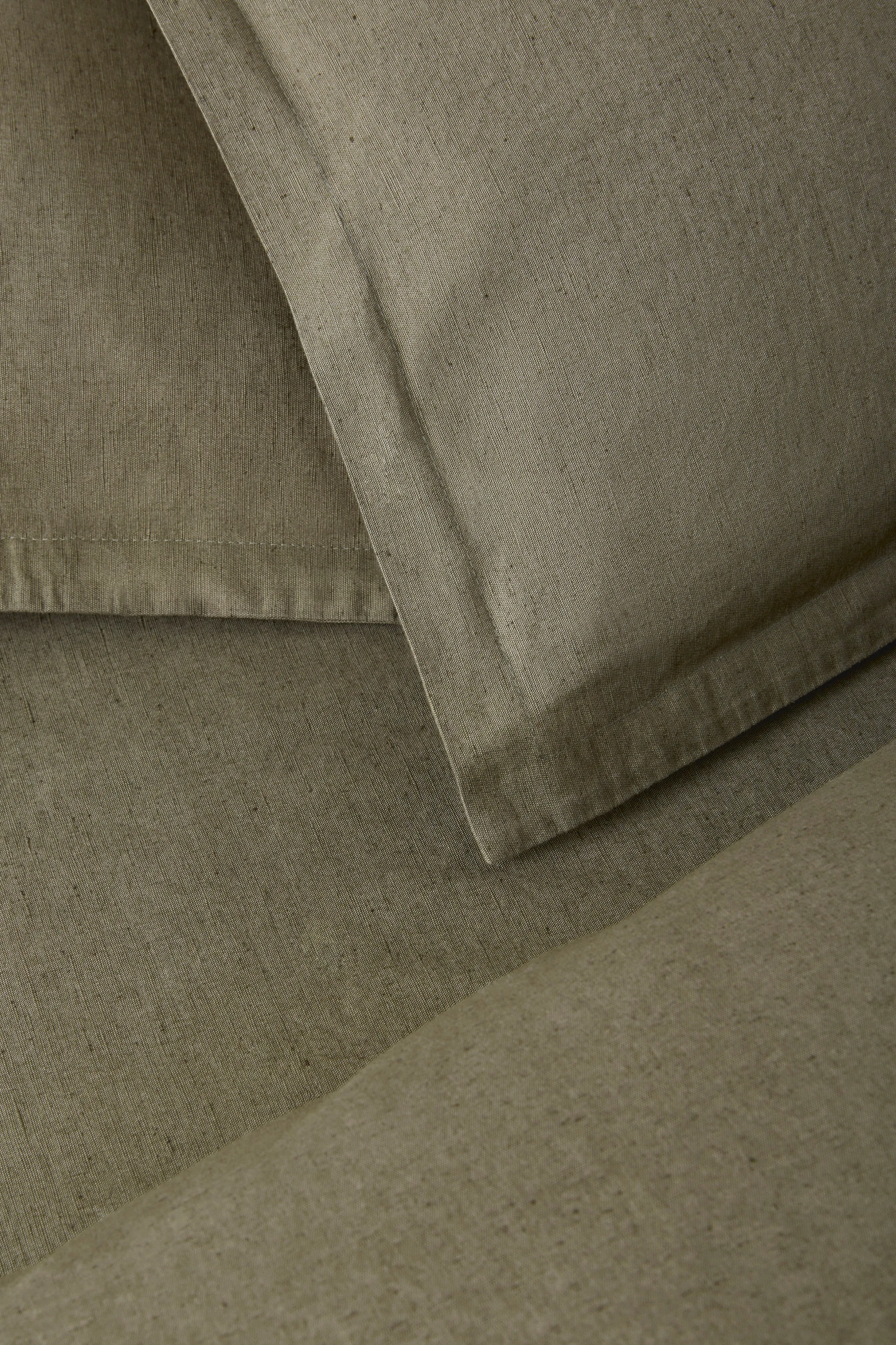 Linen Duvet Cover and Sham Set in Dusty Olive