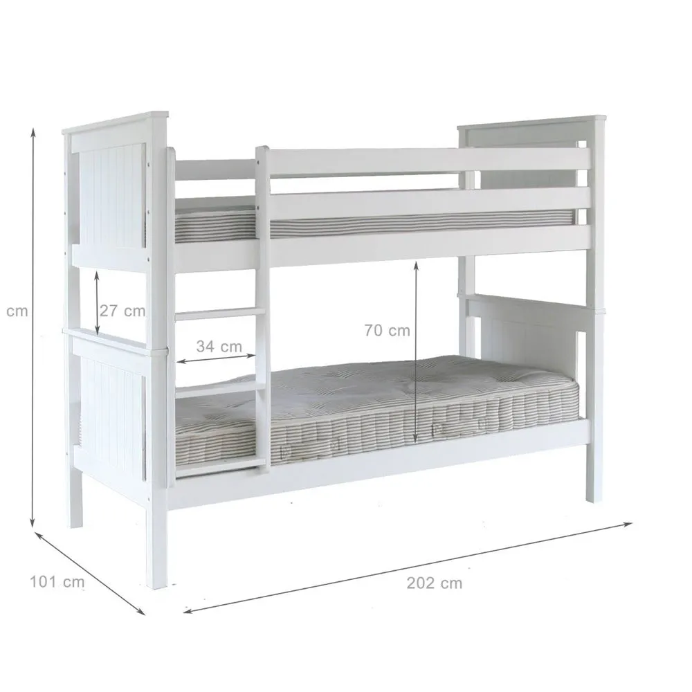 Little Folks Furniture - Classic Beech Bunk Beds - White