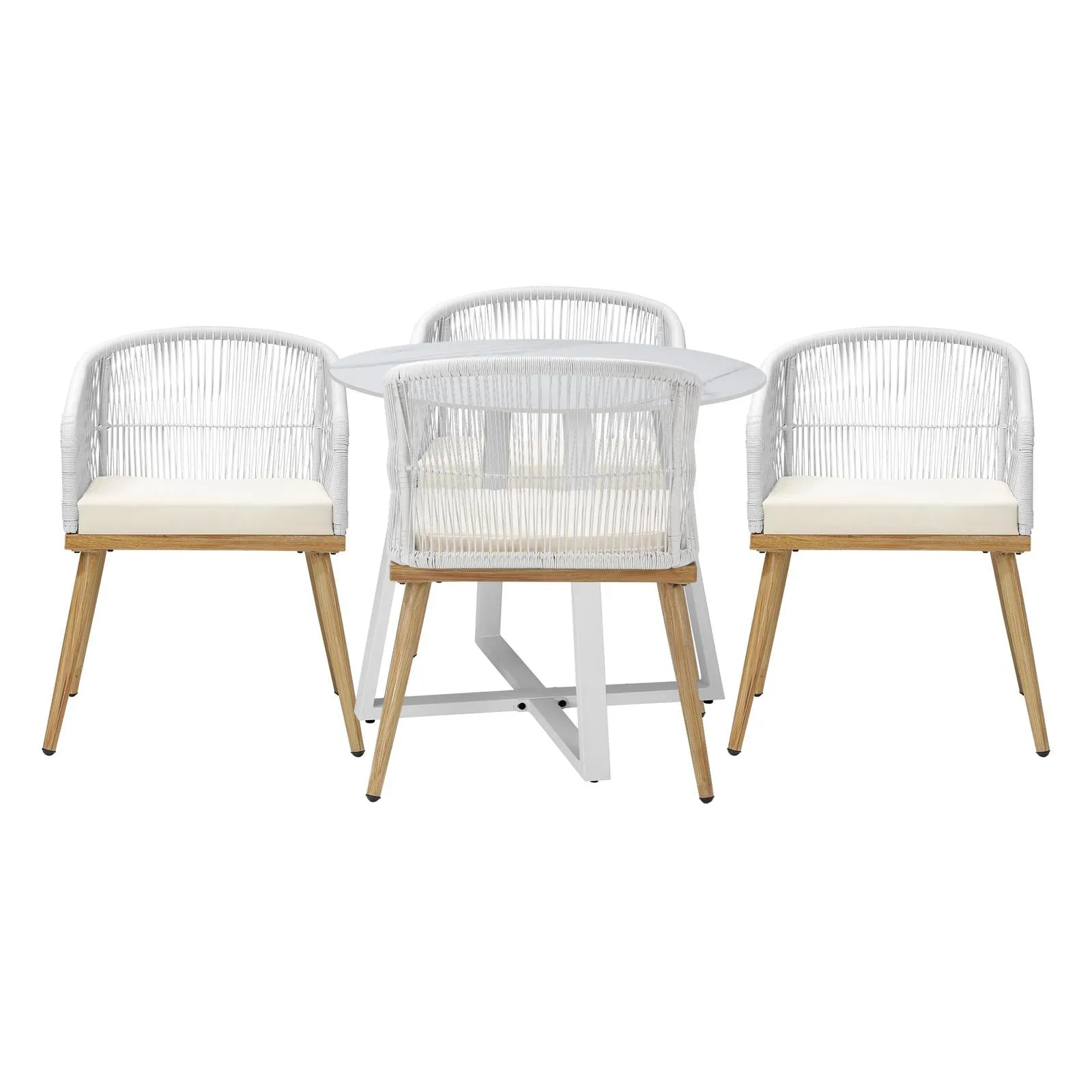 Livsip 5PCS Outdoor Dining Setting Table and Chairs Patio Furniture Bistro Set