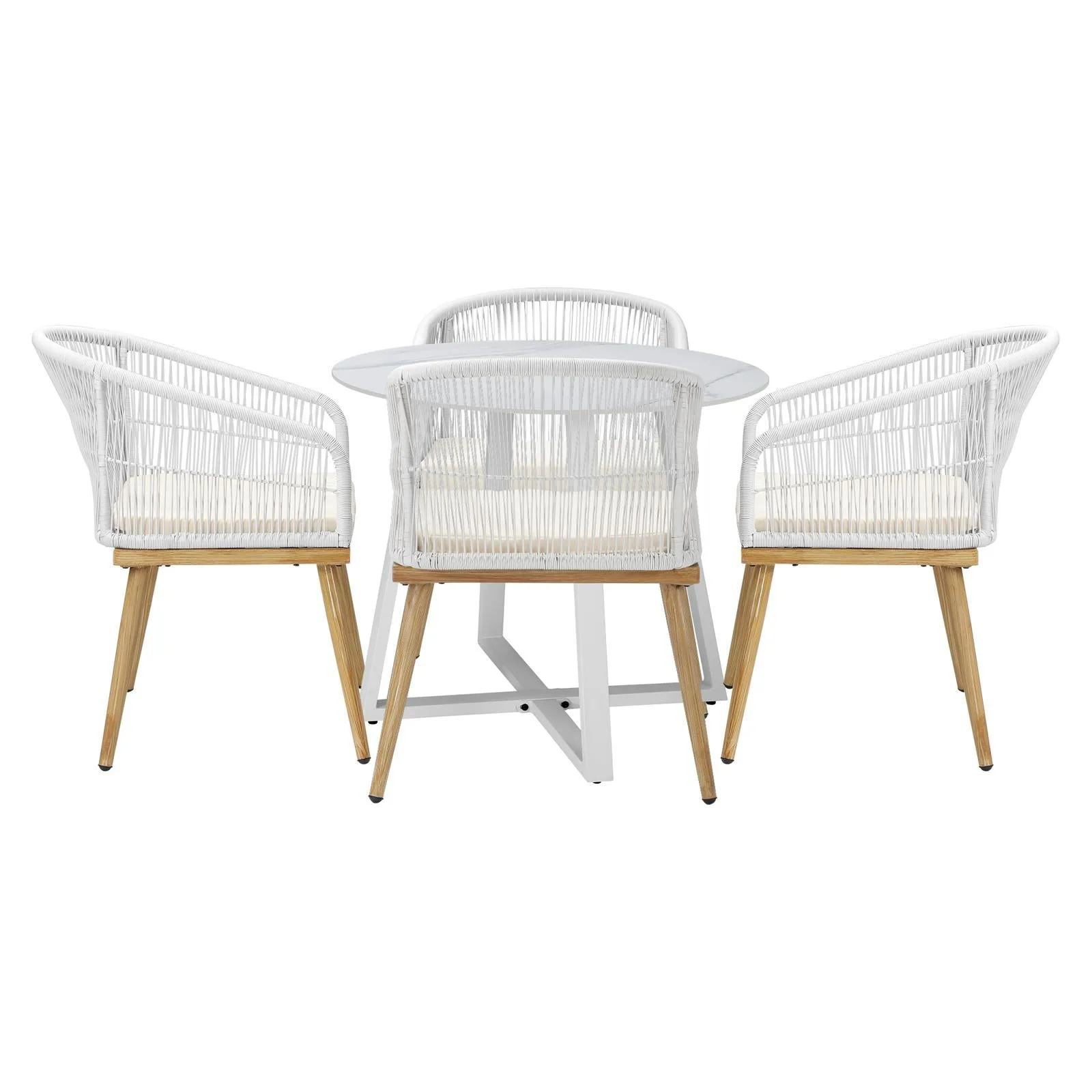 Livsip 5PCS Outdoor Dining Setting Table and Chairs Patio Furniture Bistro Set