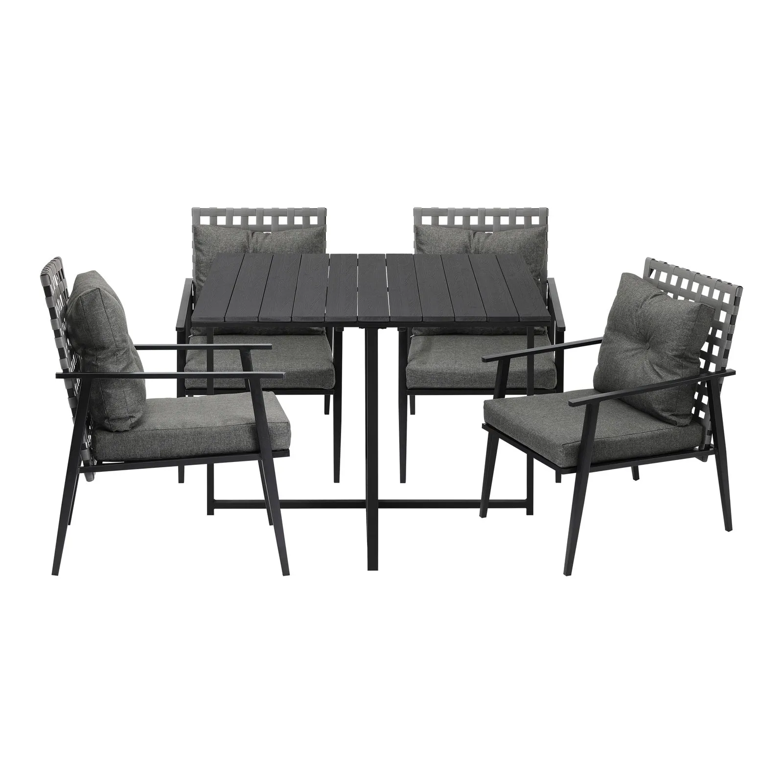 Livsip Outdoor Dining Set Patio Furniture Setting Rattan Chairs and Chairs 5PCS