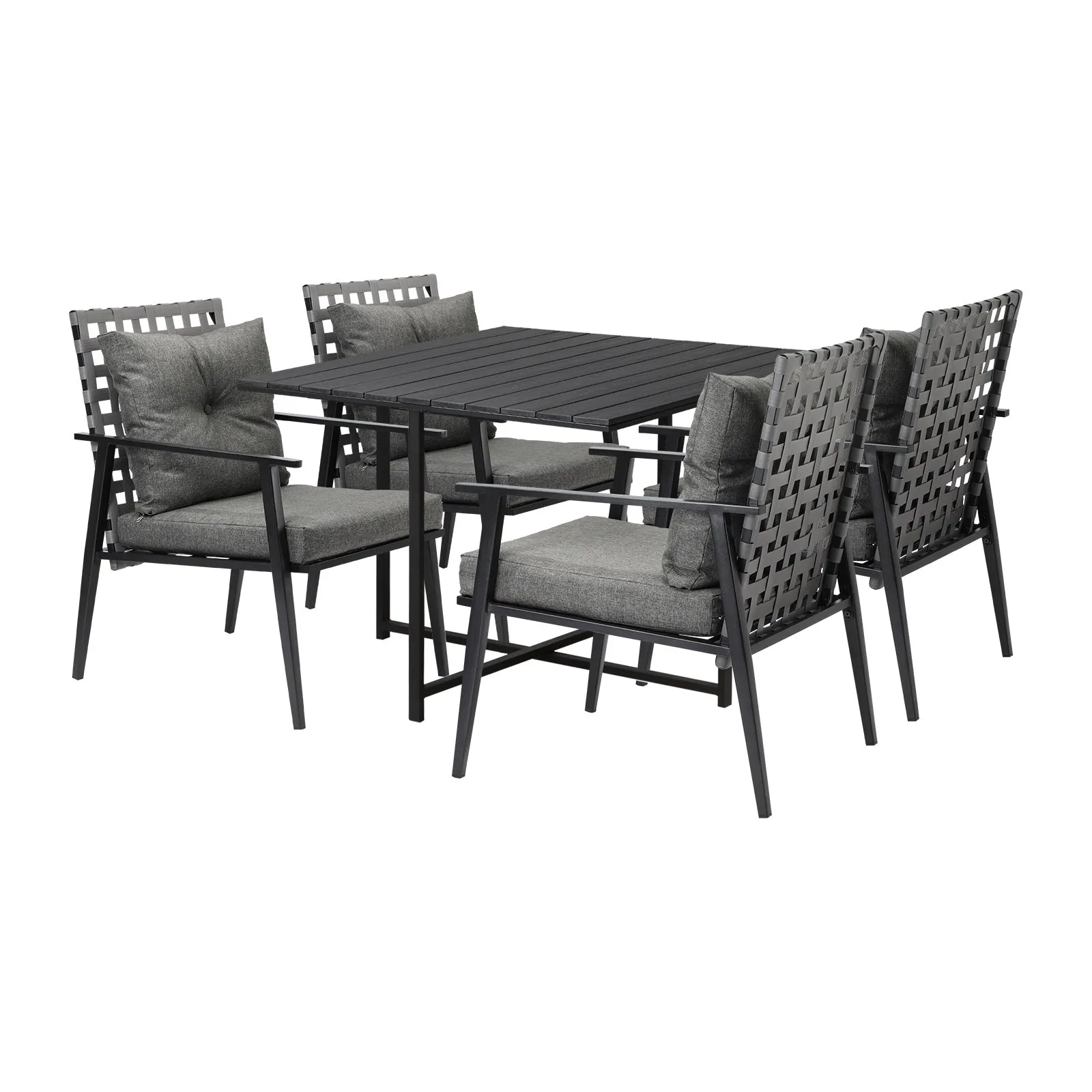 Livsip Outdoor Dining Set Patio Furniture Setting Rattan Chairs and Chairs 5PCS