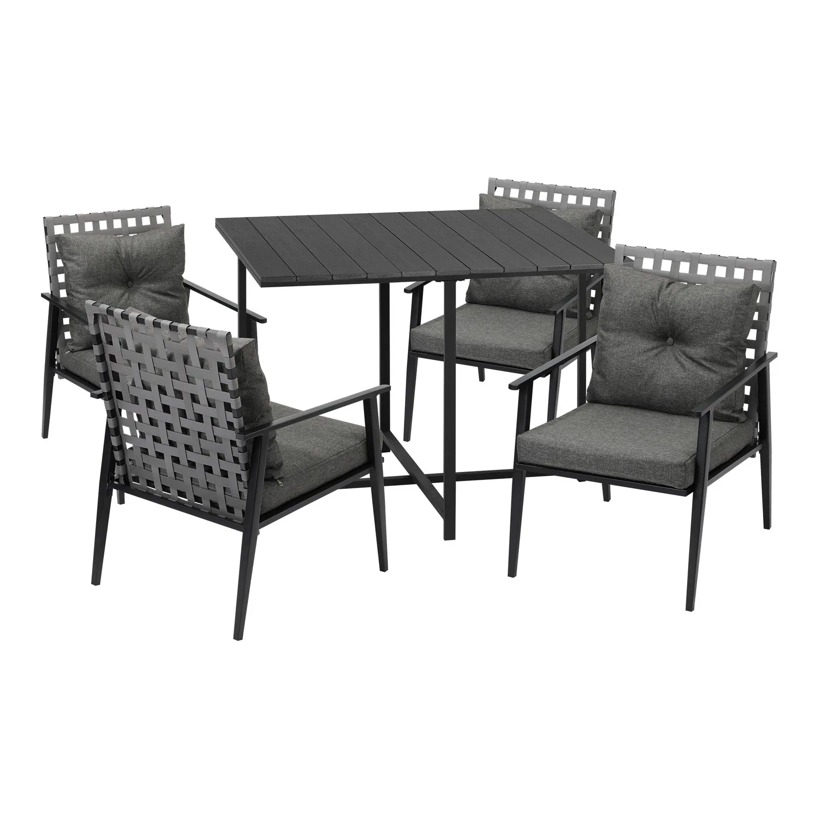Livsip Outdoor Dining Set Patio Furniture Setting Rattan Chairs and Chairs 5PCS