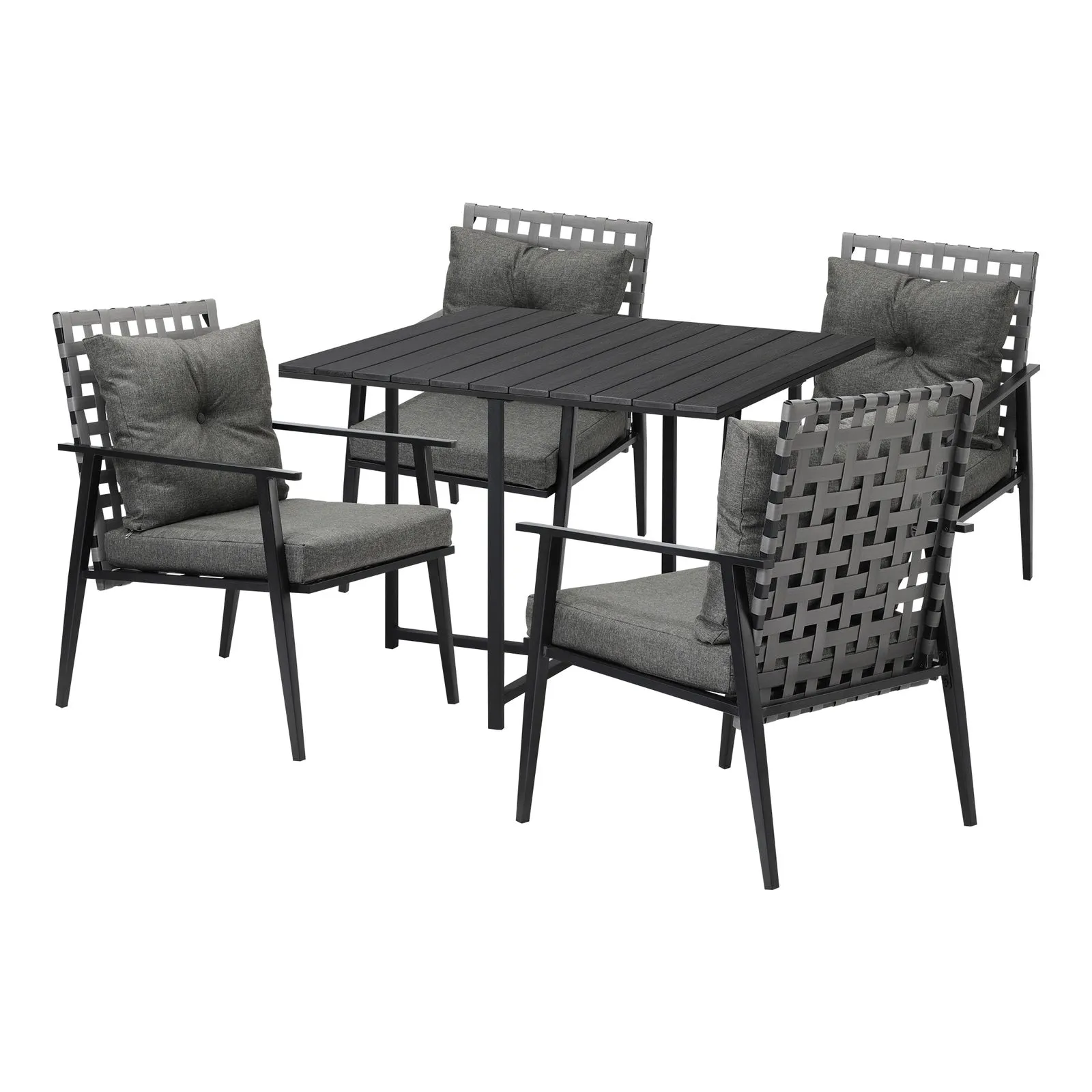 Livsip Outdoor Dining Set Patio Furniture Setting Rattan Chairs and Chairs 5PCS