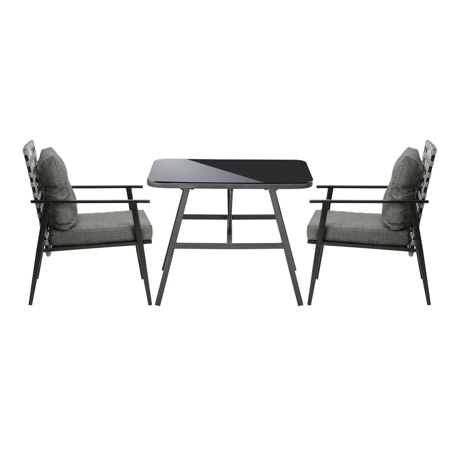 Livsip Outdoor Dining Setting Garden Patio Furniture Rattan Chairs Set 3 Piece