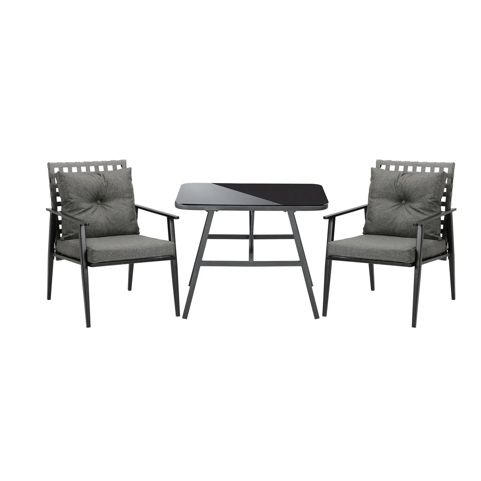 Livsip Outdoor Dining Setting Garden Patio Furniture Rattan Chairs Set 3 Piece