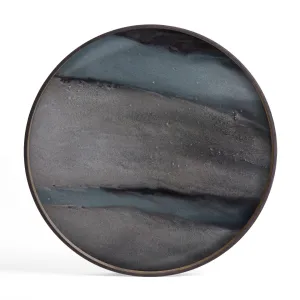 <font color="#ff0000">OPEN BOX</font><br> Graphite Organic Large Round Glass Tray