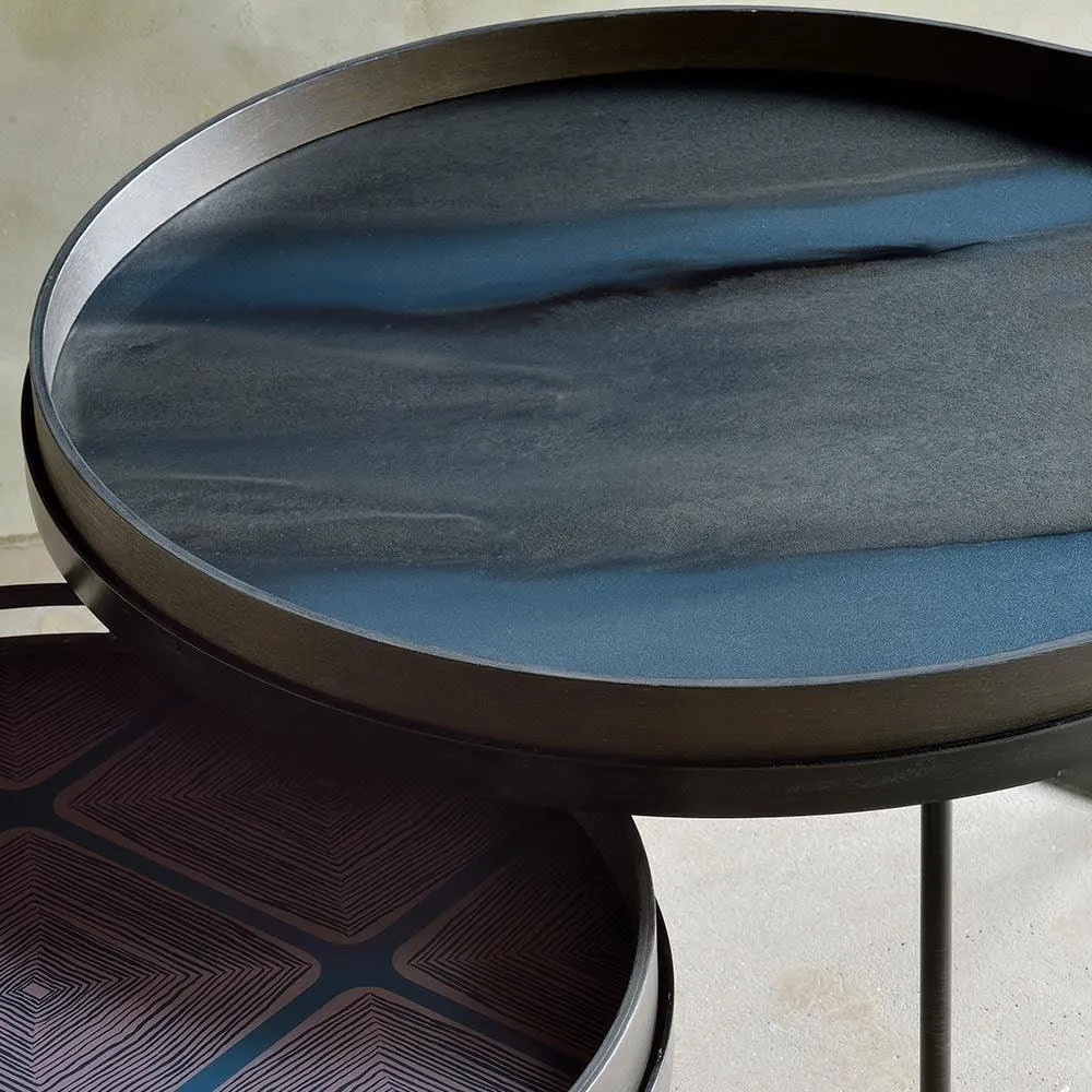 <font color="#ff0000">OPEN BOX</font><br> Graphite Organic Large Round Glass Tray