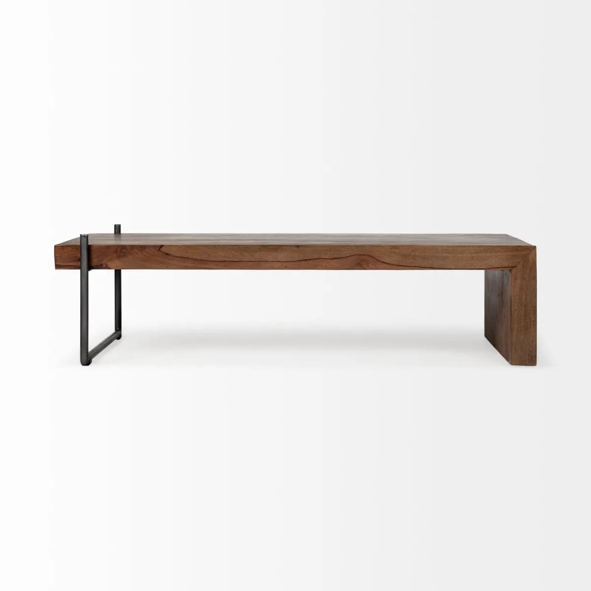 Maddox Coffee Table Brown Wood | Black Metal