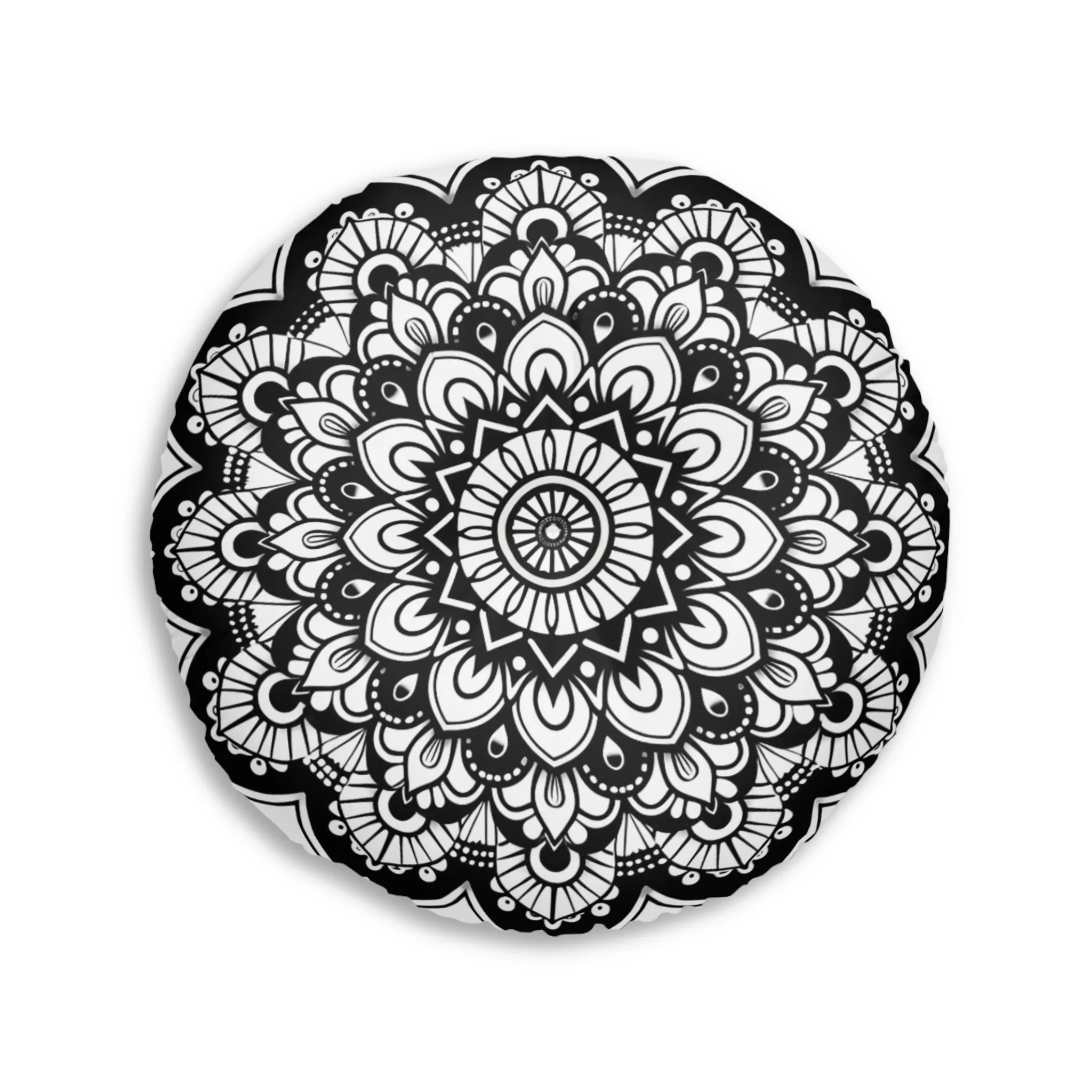 Mandala Art Floor Cushion - Round Tufted Pillow
