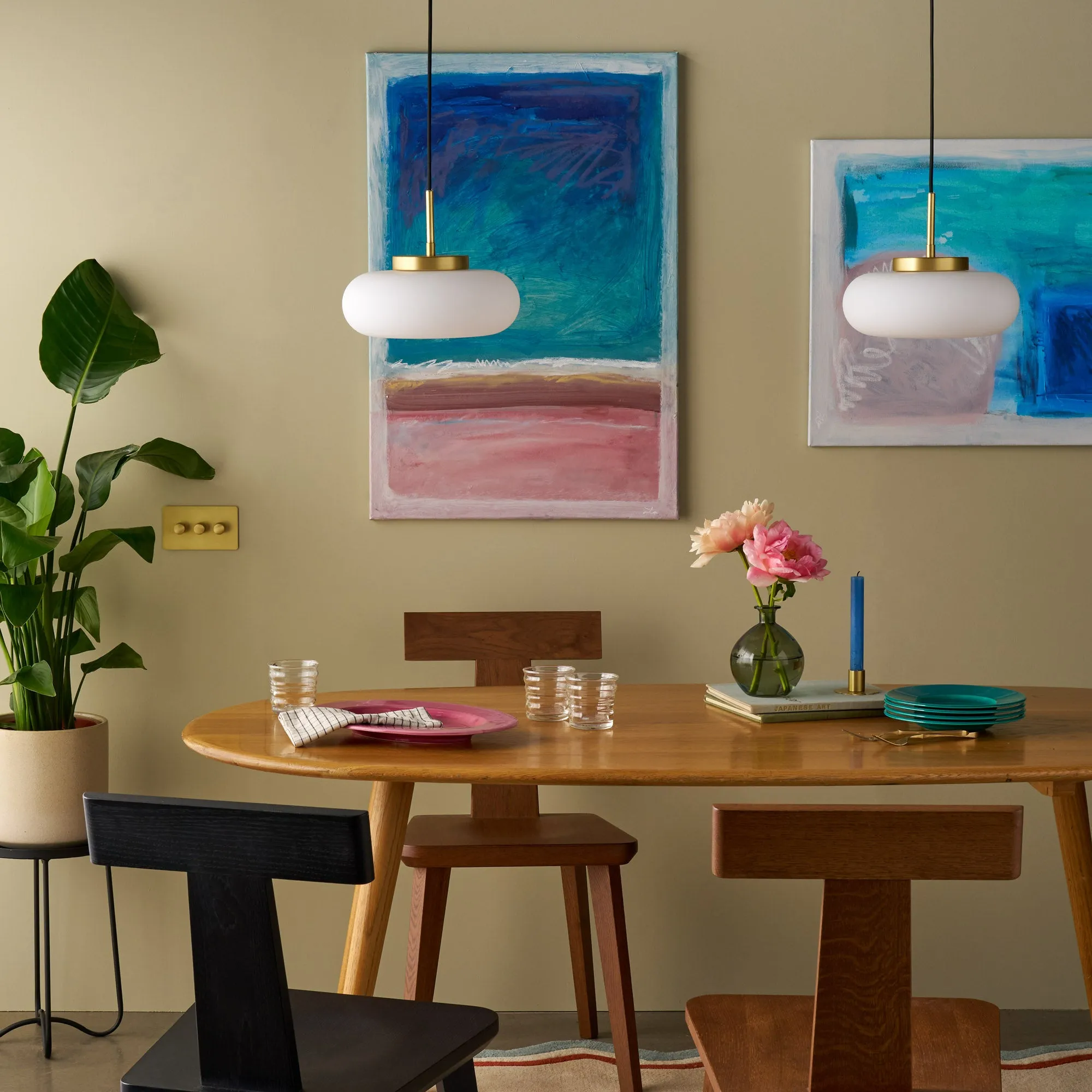 MARIN Glass Pendant Light - Brass