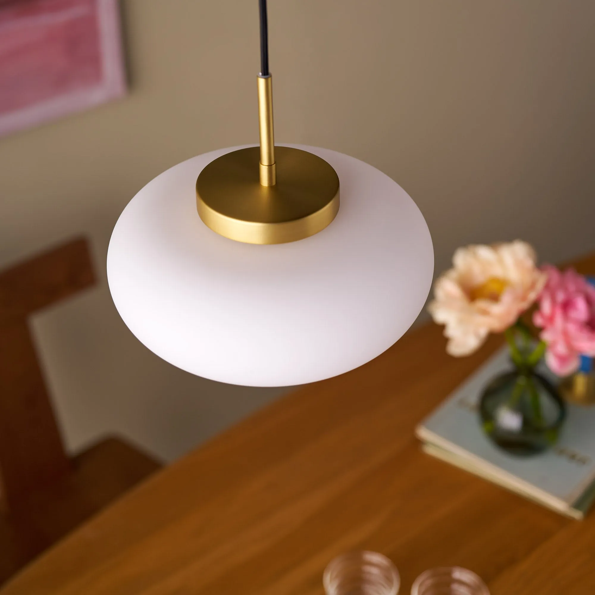 MARIN Glass Pendant Light - Brass
