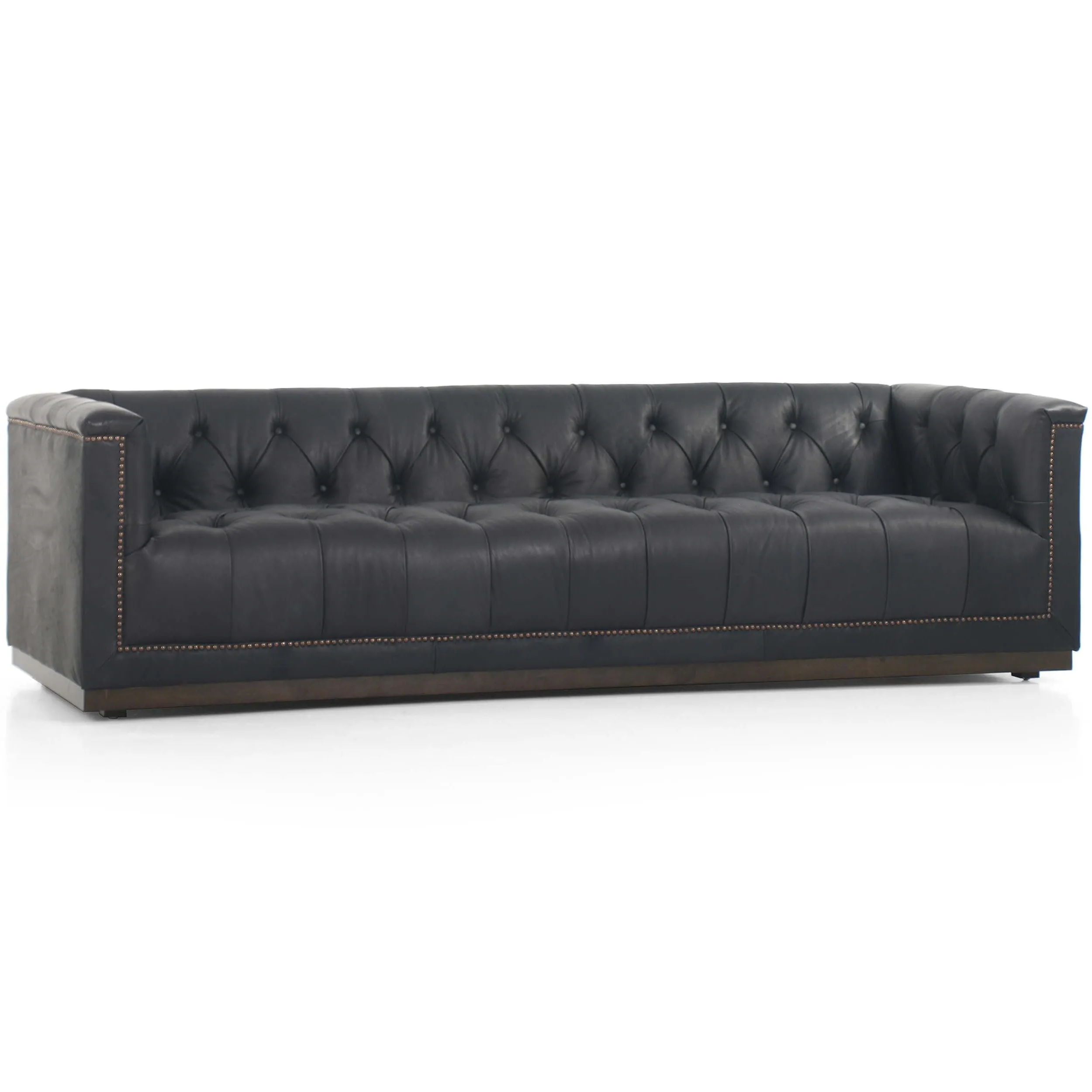 Maxx Leather 95" Sofa, Heirloom Black