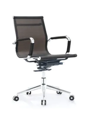 Medium Back Mesh Chair for Office and Home Use with Adjustable Height and Chrome Legs