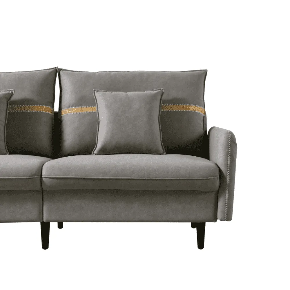 Mexico Straight Line Sofa Set in Grey Color