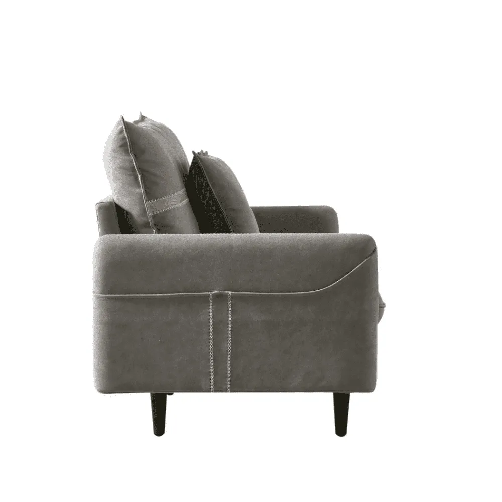 Mexico Straight Line Sofa Set in Grey Color