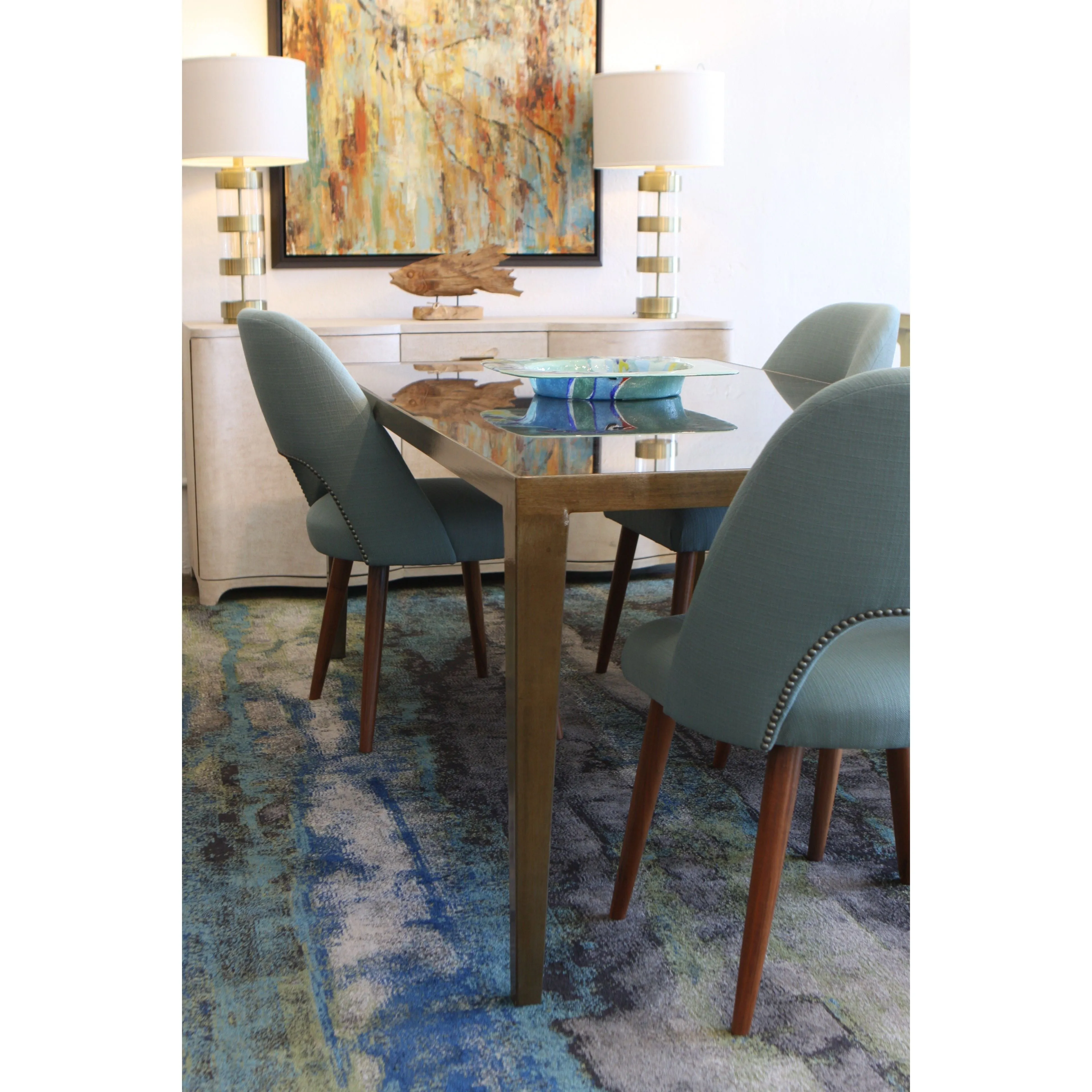 Modern Edison Dining Table with White Oak Top