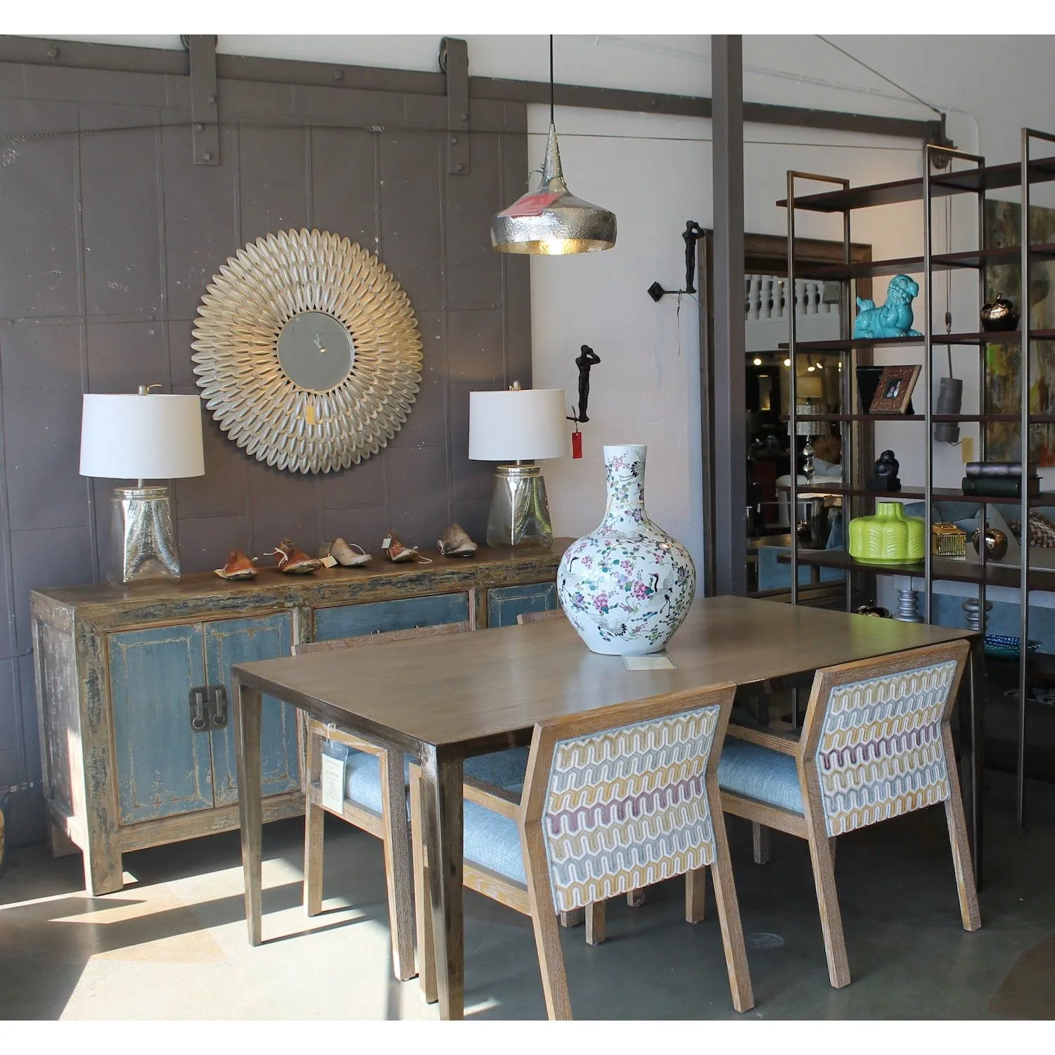 Modern Edison Dining Table with White Oak Top