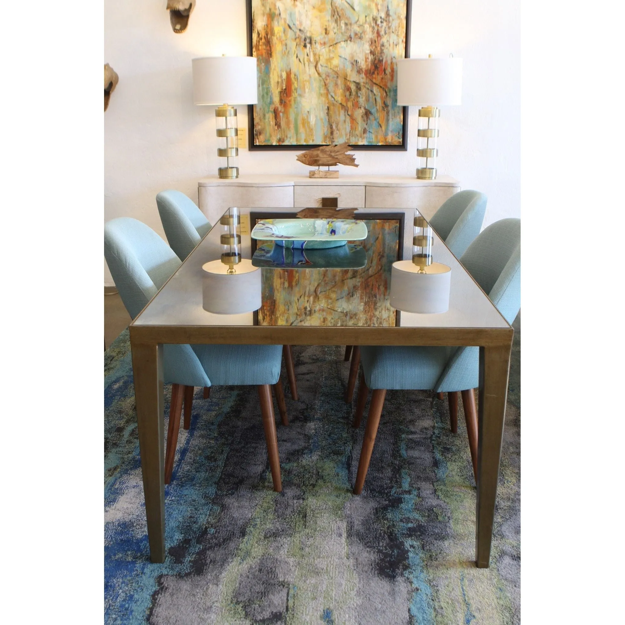 Modern Edison Dining Table with White Oak Top