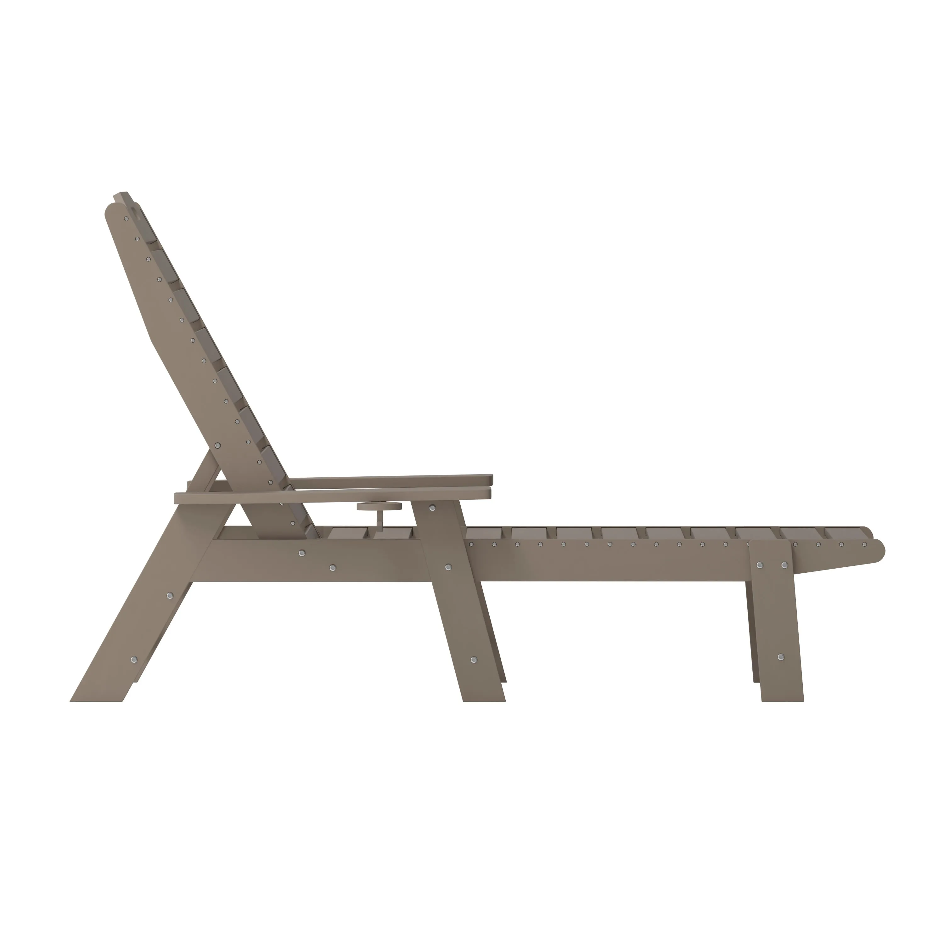 Monterey Commercial Grade 3-Piece Indoor/Outdoor Adirondack Set with 2 Adjustable HDPE Loungers with Cup Holders and 2-Tier Side Table
