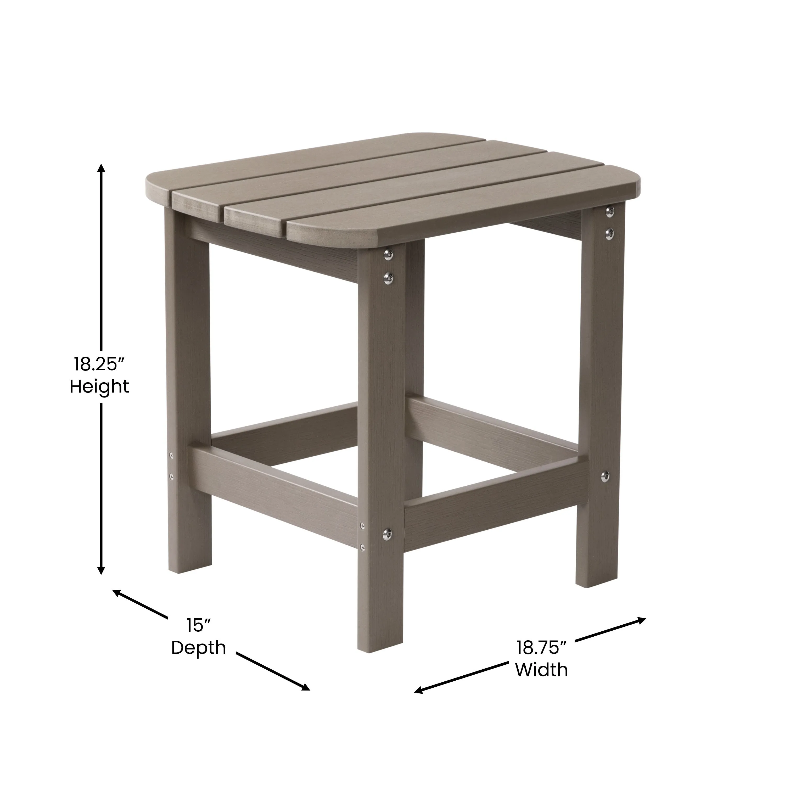 Monterey Commercial Grade 3-Piece Indoor/Outdoor Adirondack Set with 2 Adjustable HDPE Loungers with Cup Holders and 2-Tier Side Table