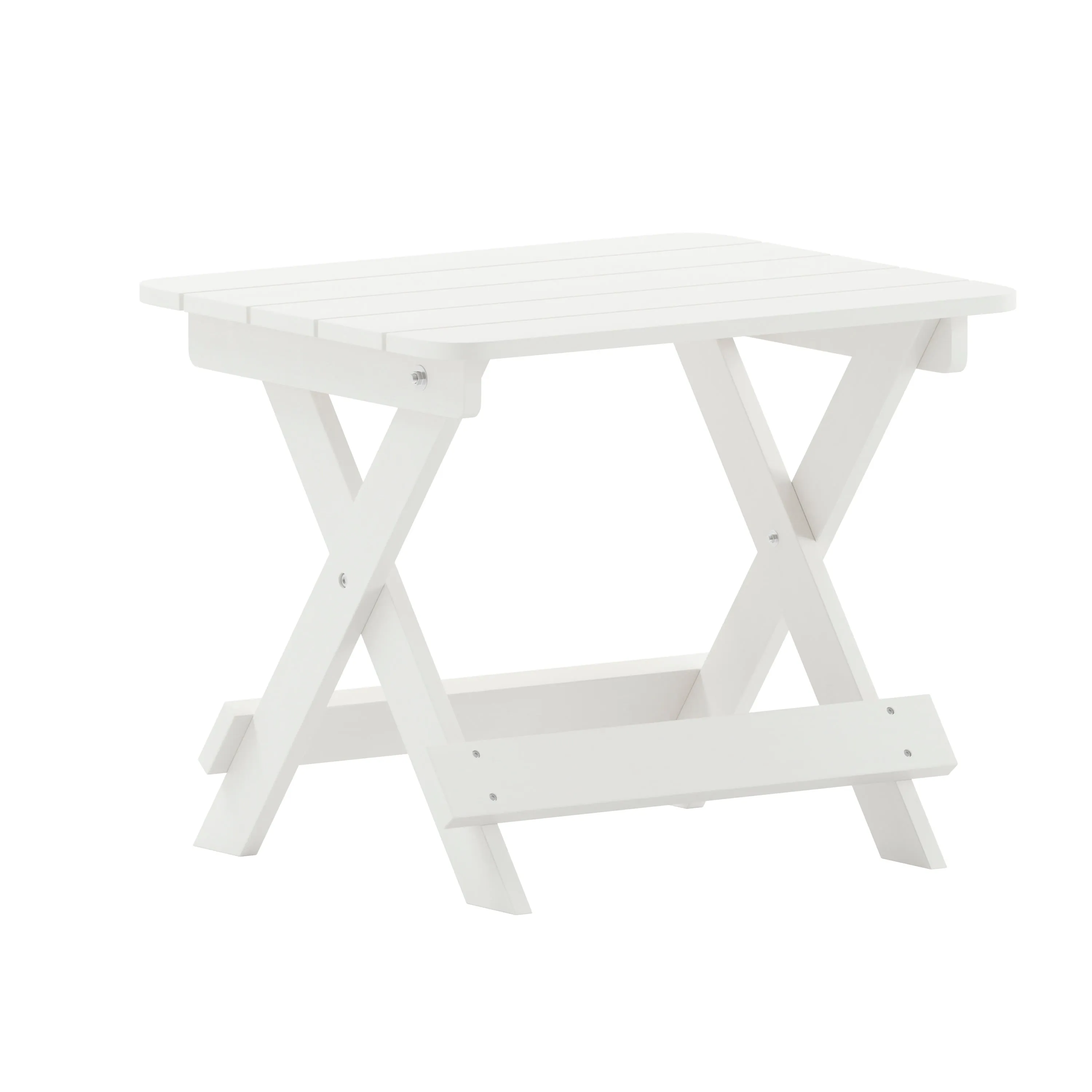 Monterey Commercial Grade 3-Piece Indoor/Outdoor Adirondack Set with 2 Adjustable HDPE Loungers with Cup Holders and Folding Side Table