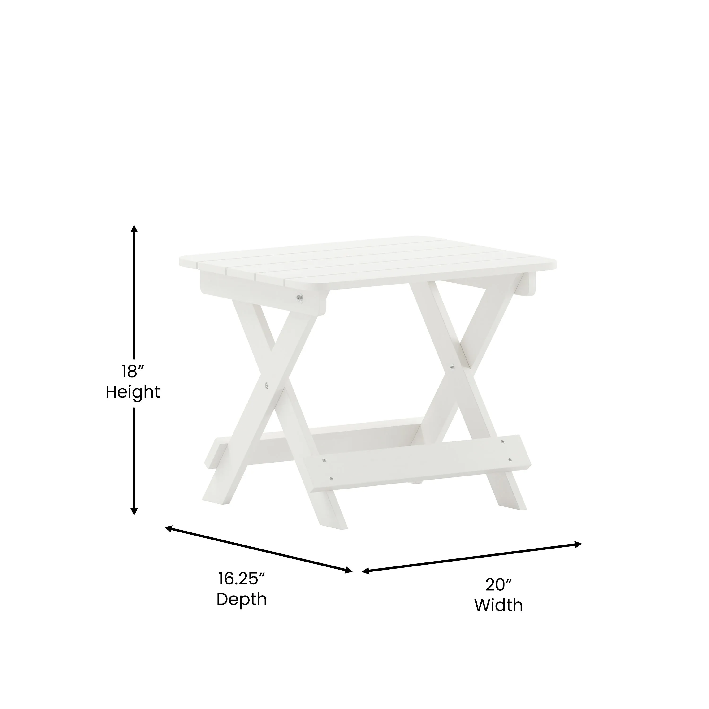 Monterey Commercial Grade 3-Piece Indoor/Outdoor Adirondack Set with 2 Adjustable HDPE Loungers with Cup Holders and Folding Side Table