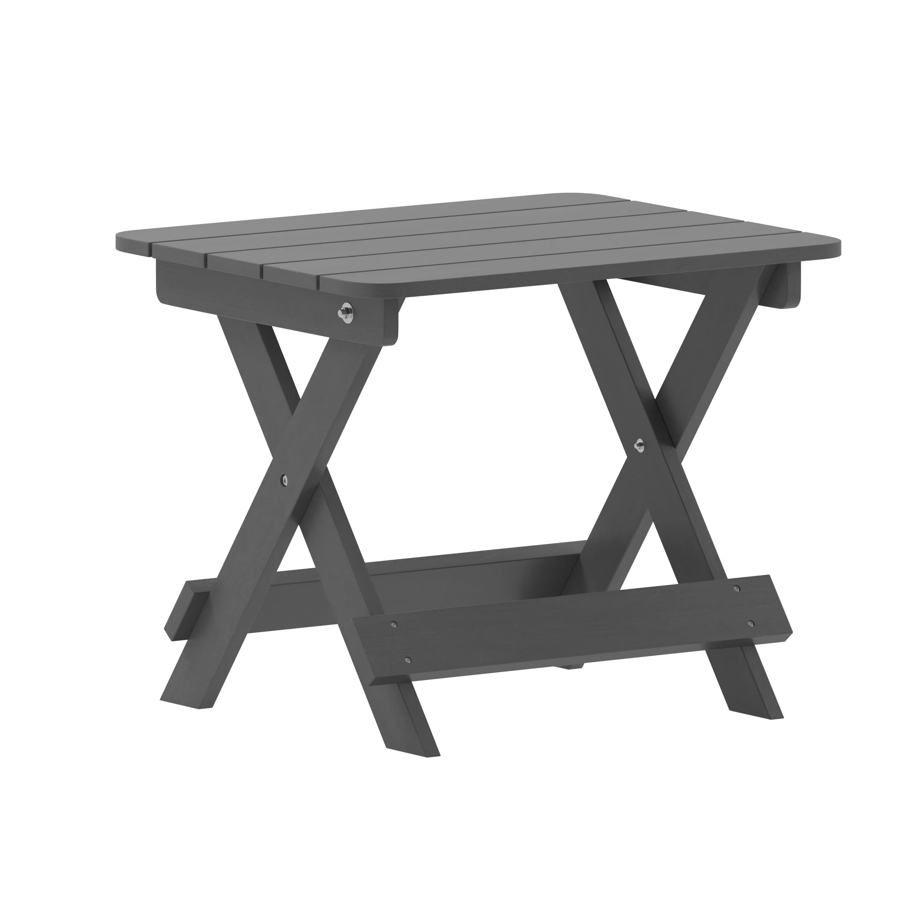 Monterey Commercial Grade 3-Piece Indoor/Outdoor Adirondack Set with 2 Adjustable HDPE Loungers with Cup Holders and Folding Side Table