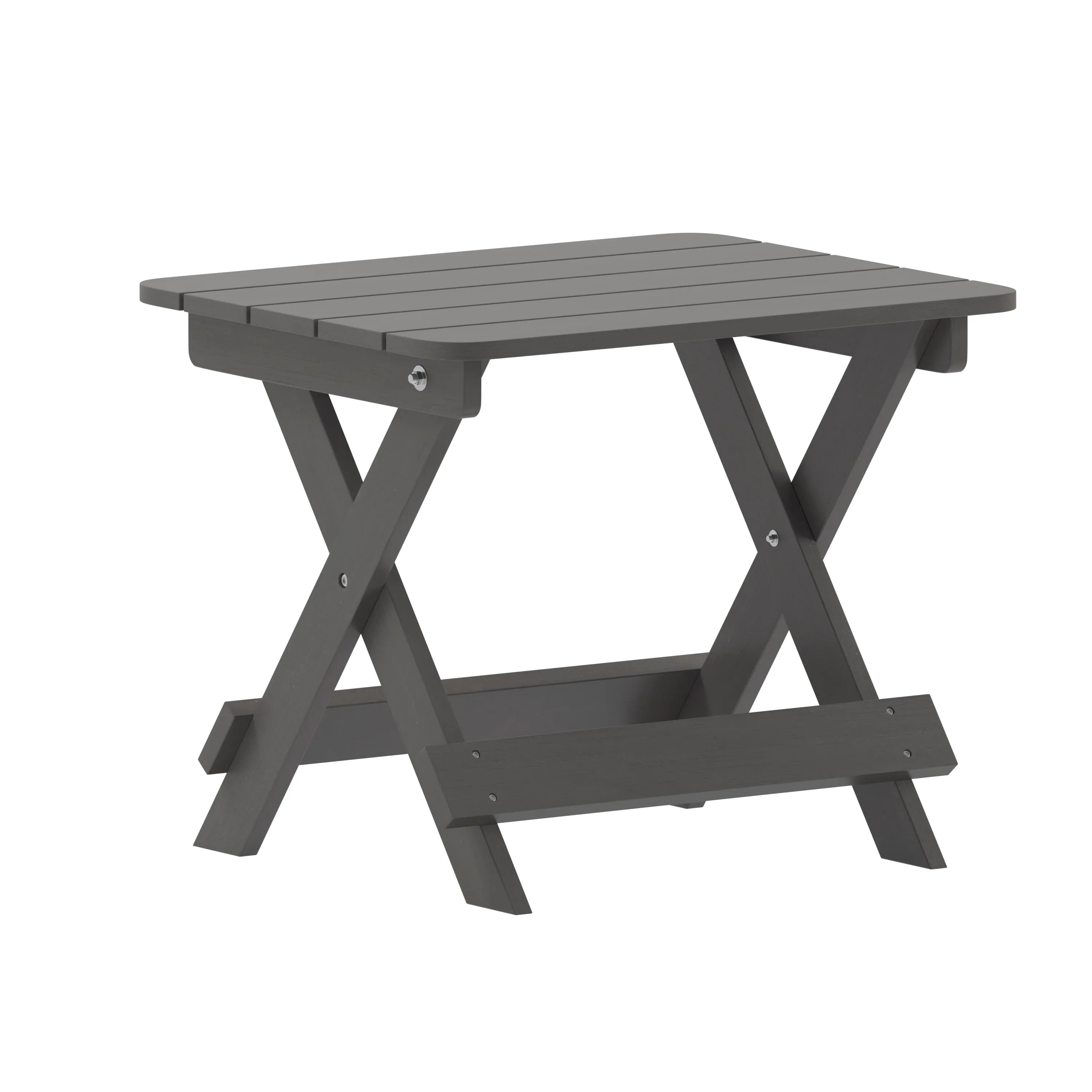 Monterey Commercial Grade 3-Piece Indoor/Outdoor Adirondack Set with 2 Adjustable HDPE Loungers with Cup Holders and Folding Side Table