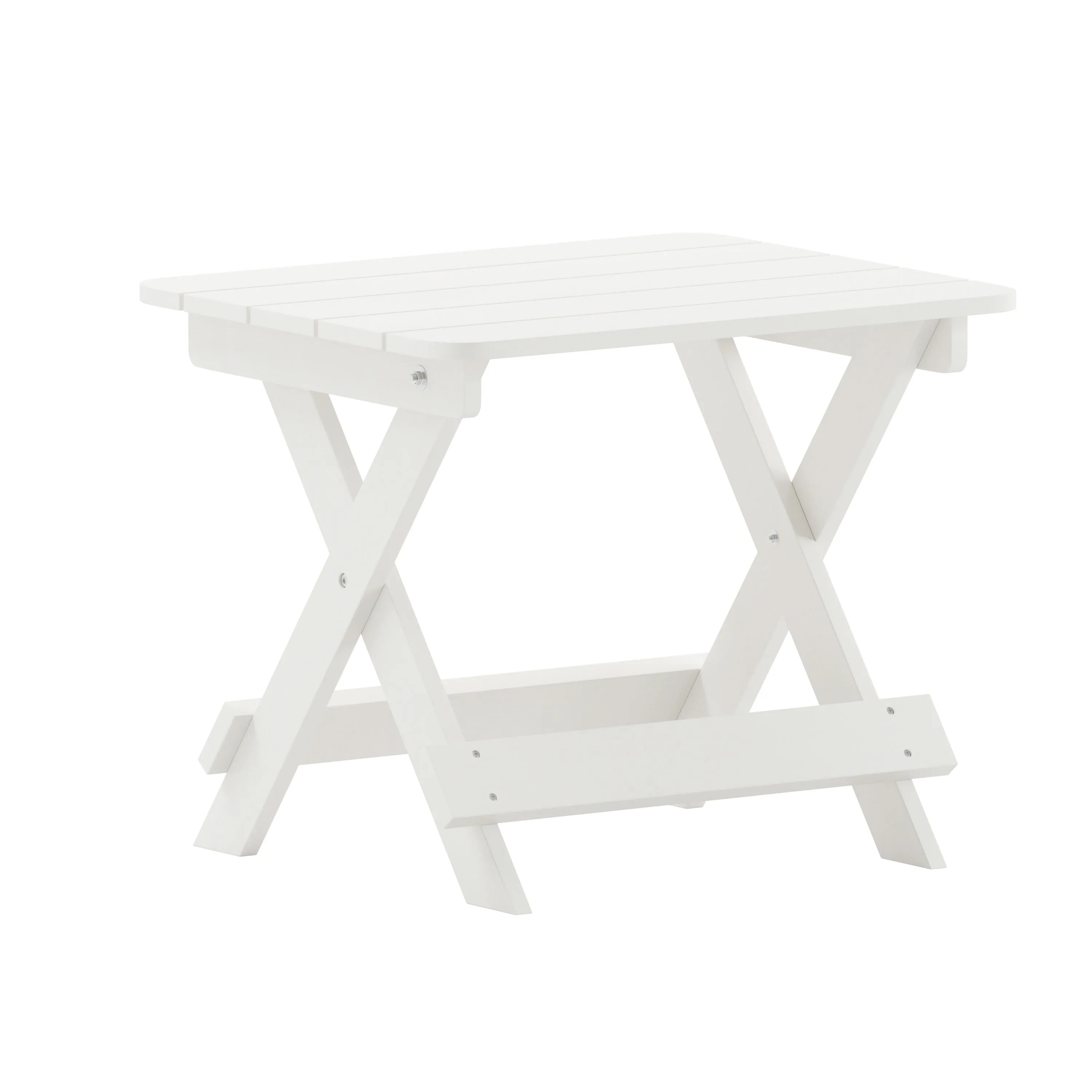 Monterey Commercial Grade 3-Piece Indoor/Outdoor Adirondack Set with 2 Adjustable HDPE Loungers with Cup Holders and Folding Side Table
