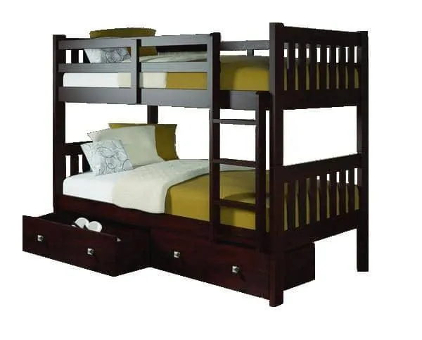 Morgan Modern Cappuccino Bunk Bed with Storage