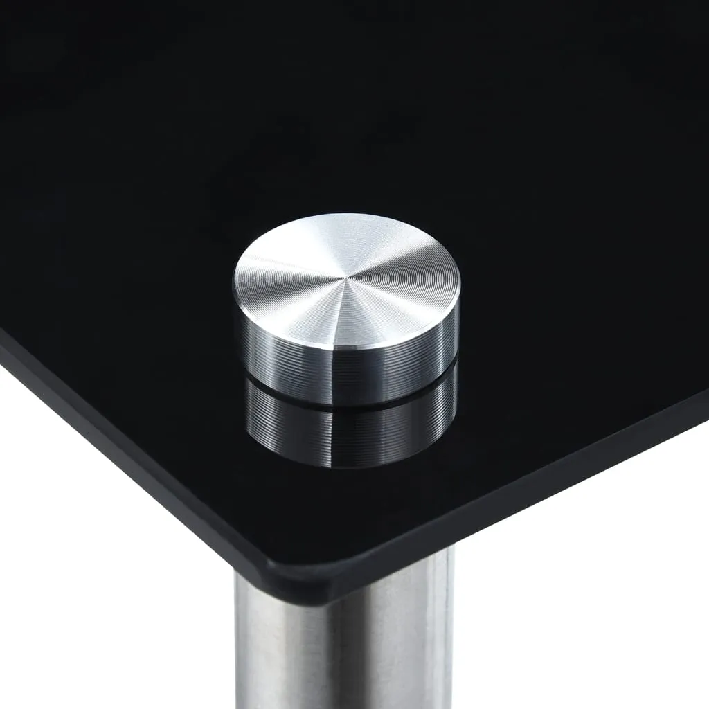 Nesting Tables 3 pcs Black Tempered Glass