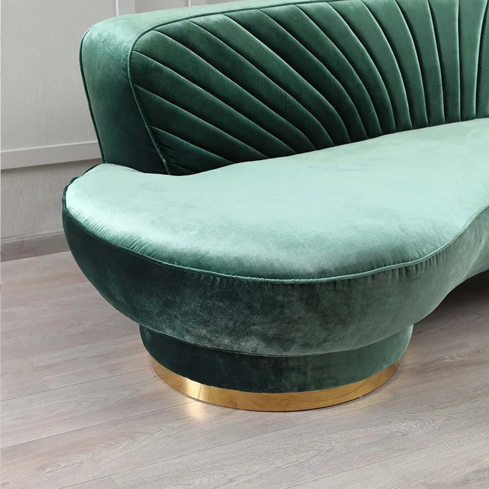 Northpol 3 Seater Velvet Sofa in - Elegant Comfort 242cm x 100cm x 78cm