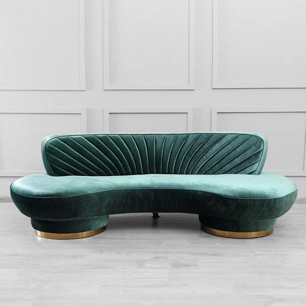 Northpol 3 Seater Velvet Sofa in - Elegant Comfort 242cm x 100cm x 78cm