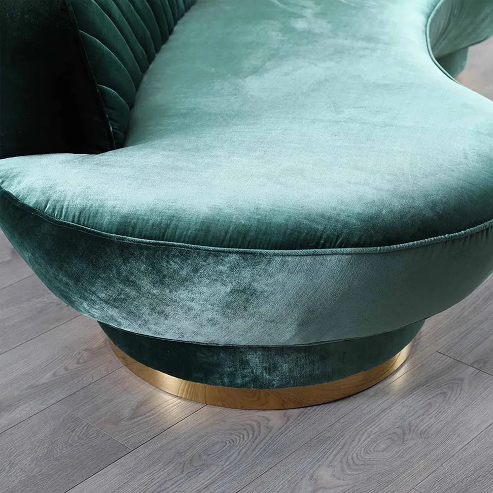 Northpol 3 Seater Velvet Sofa in - Elegant Comfort 242cm x 100cm x 78cm