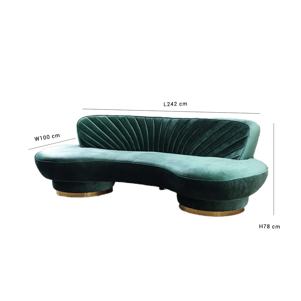 Northpol 3 Seater Velvet Sofa in - Elegant Comfort 242cm x 100cm x 78cm